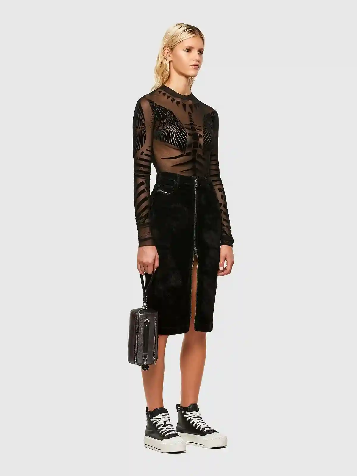 Black Pencil skirt in velvet JoggJeans