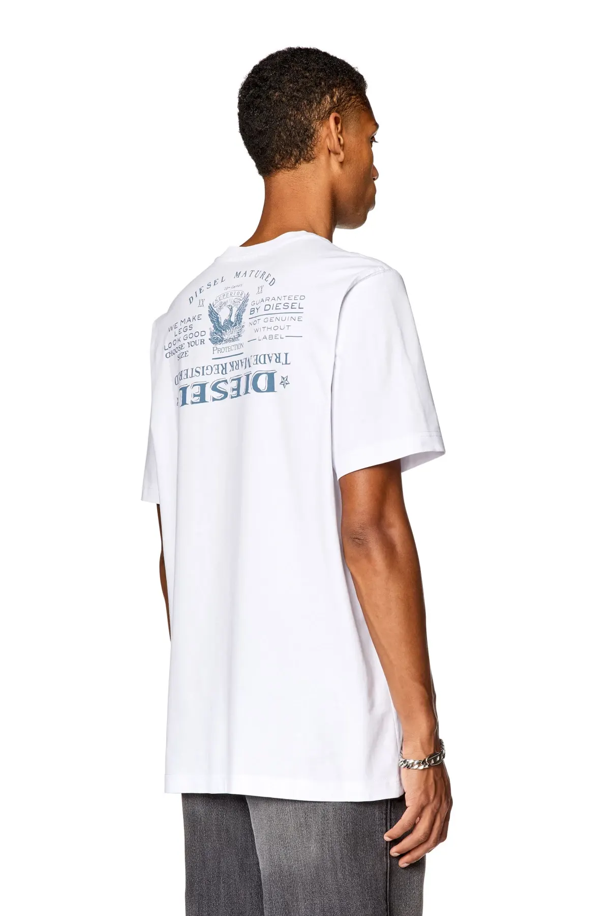 White T-shirt with Trademark Registered prints