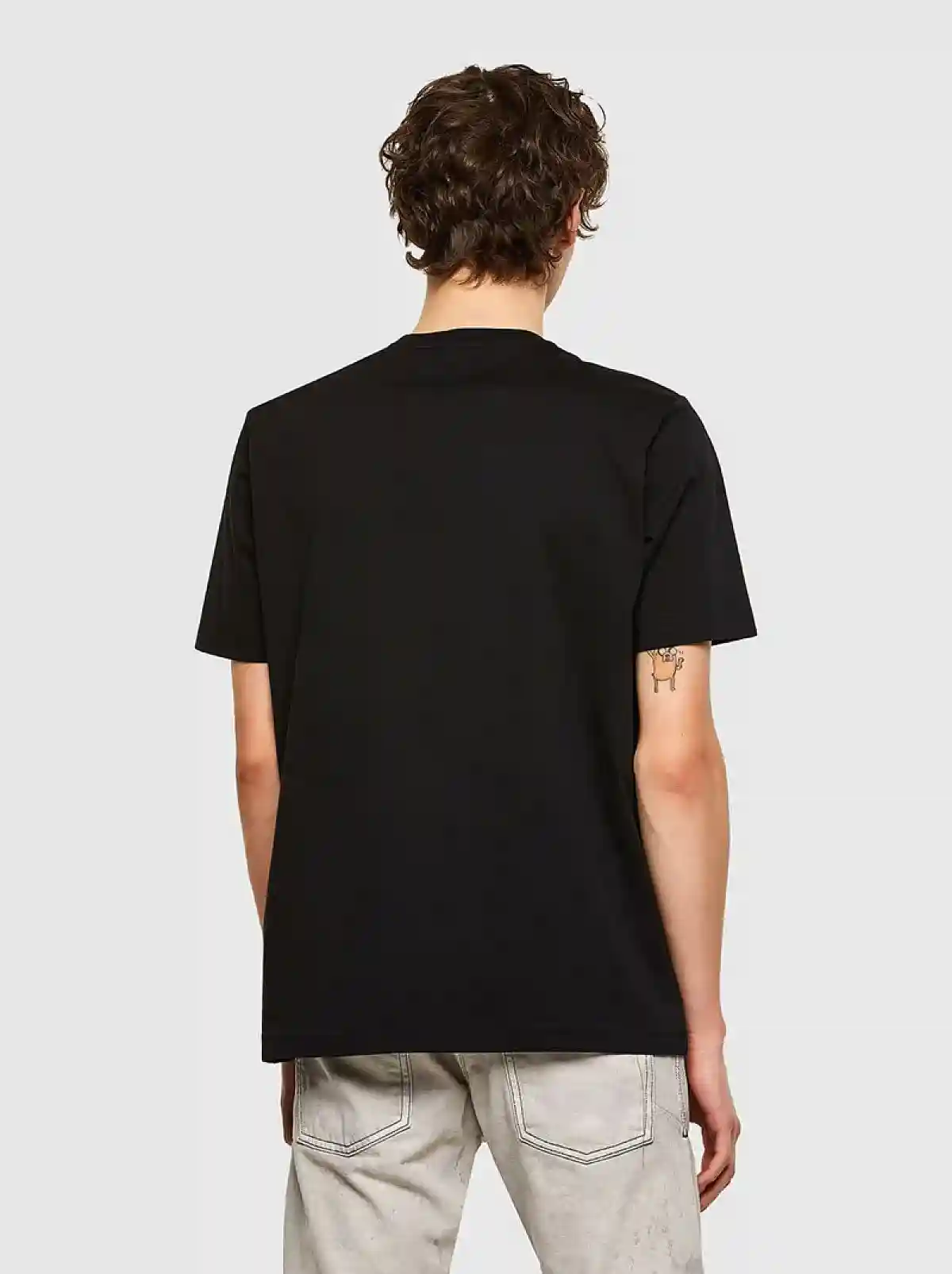 Black T-shirt with folded logo patch