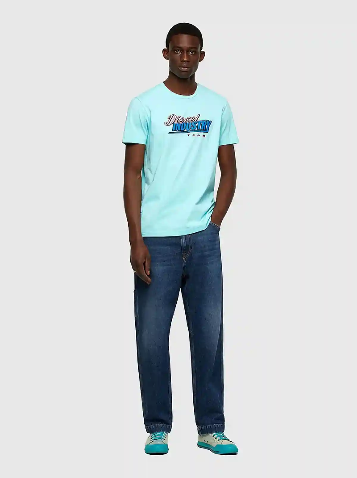 Blue T-shirt with Diesel Industry Team print