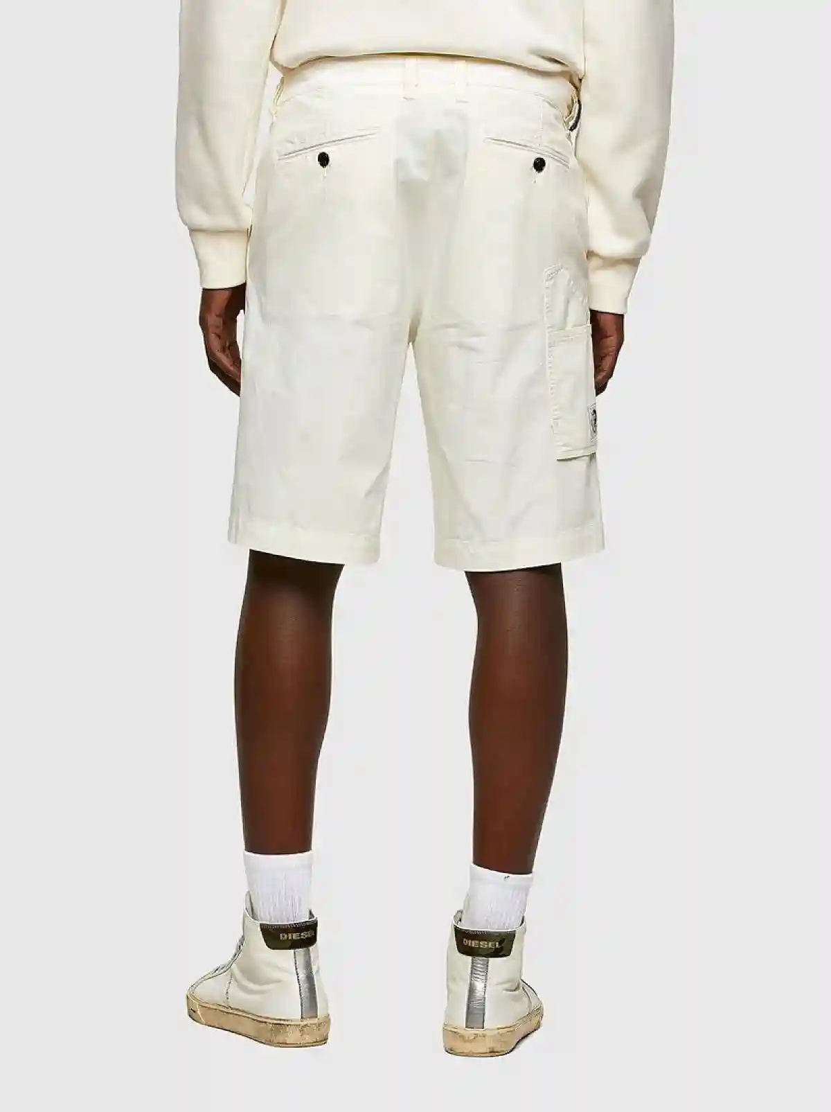 White Garment-dyed chino shorts
