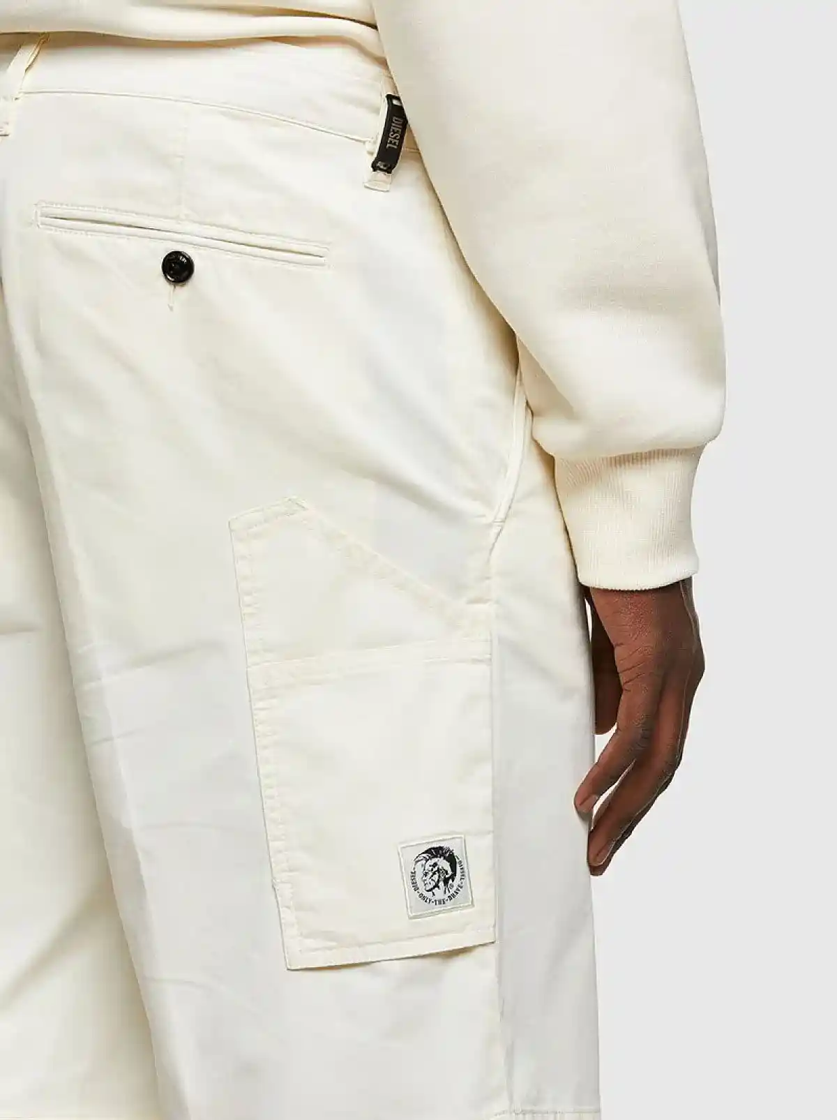 White Garment-dyed chino shorts