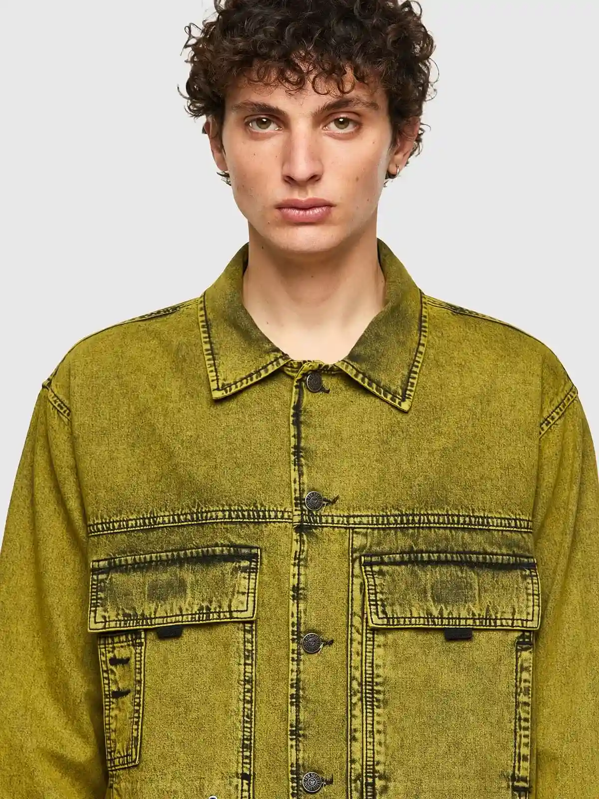 Yellow Overdyed denim shirt