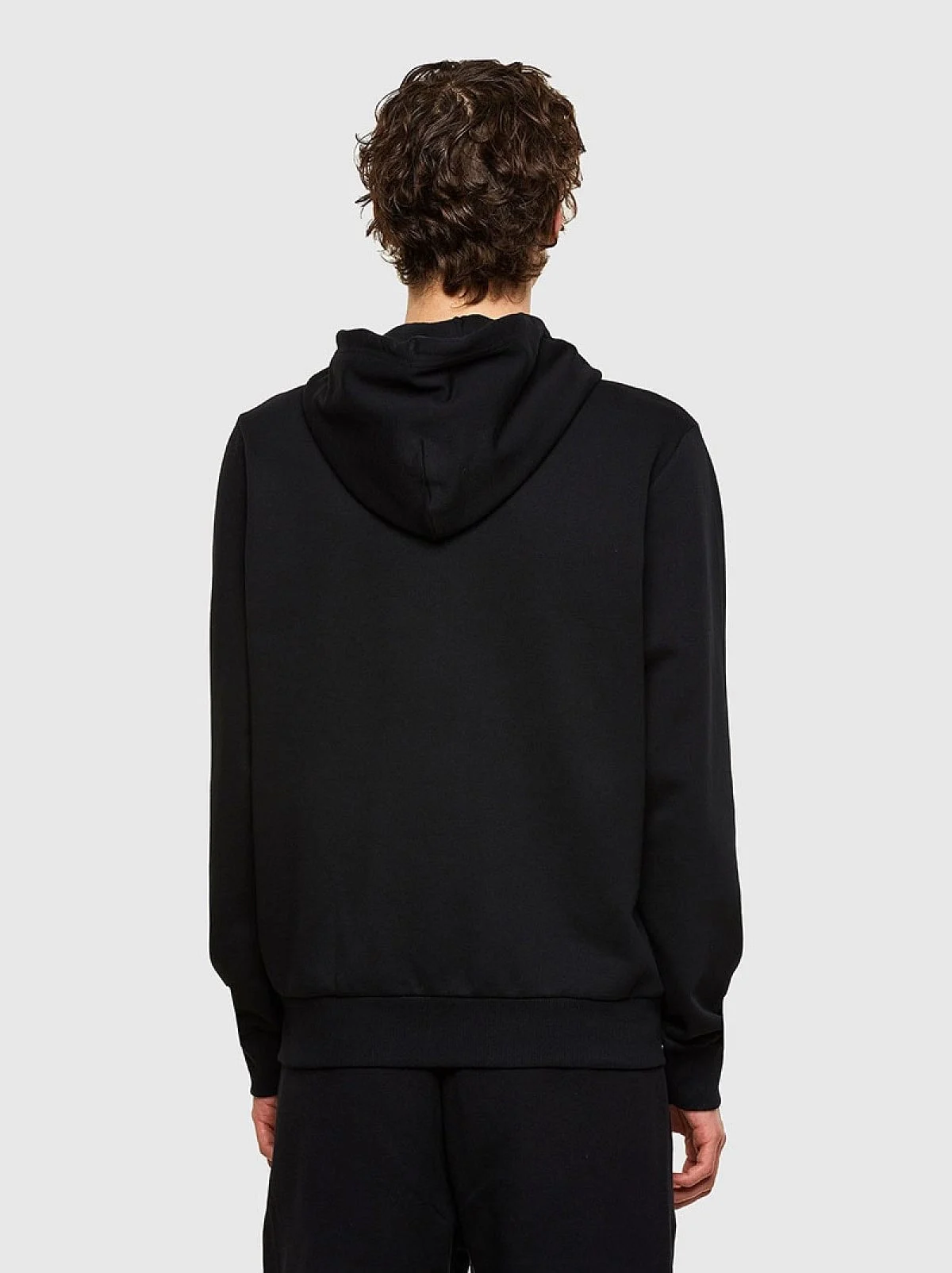 Black Zip-up hoodie with chest print
