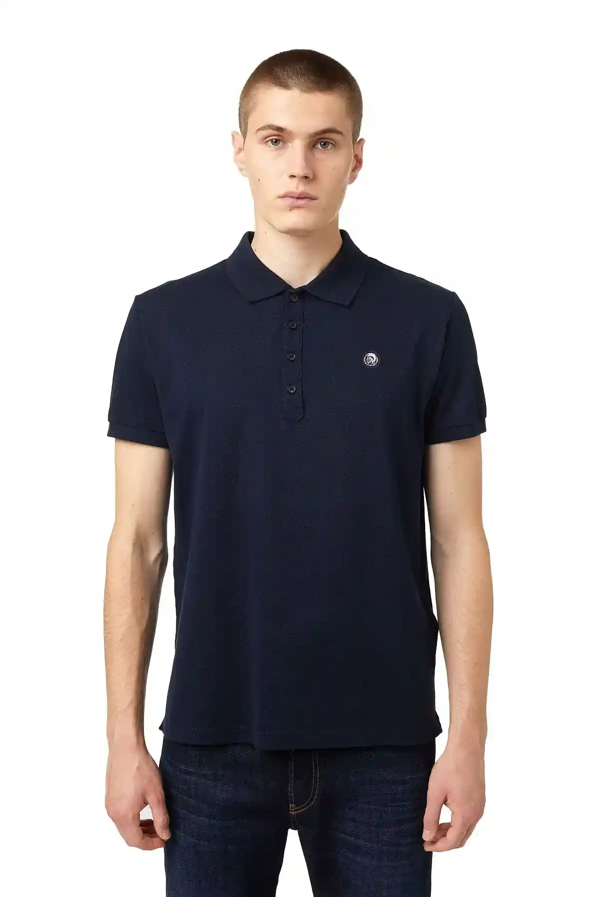 Blue Green Label polo shirt with Mohawk patch
