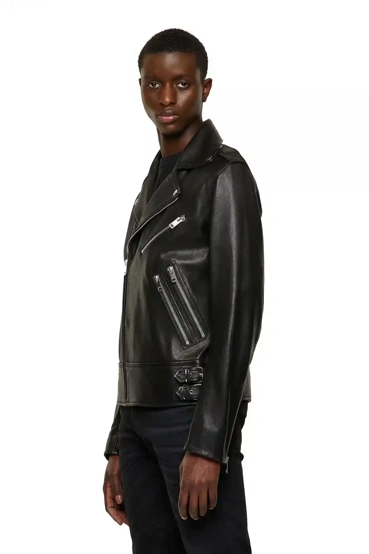 Black Leather biker jacket