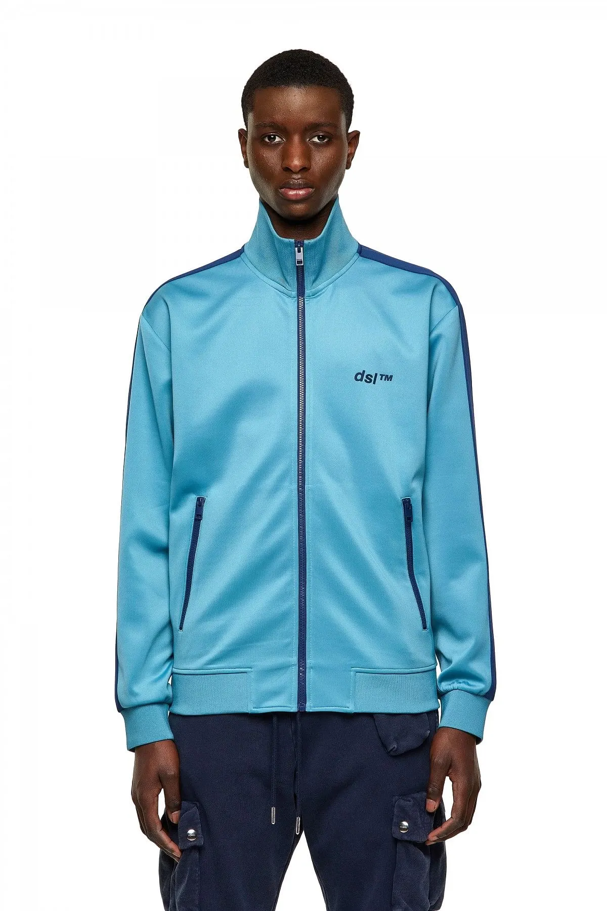 Blue Green Label track jacket in light scuba