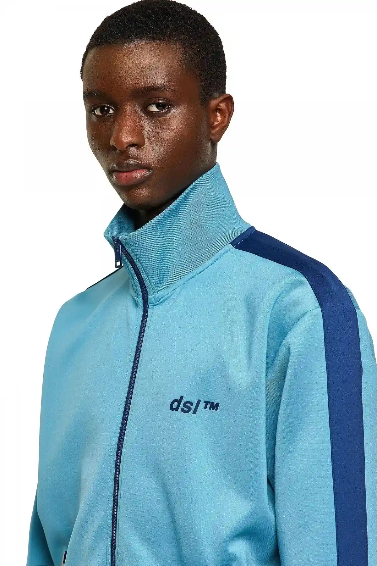 Blue Green Label track jacket in light scuba
