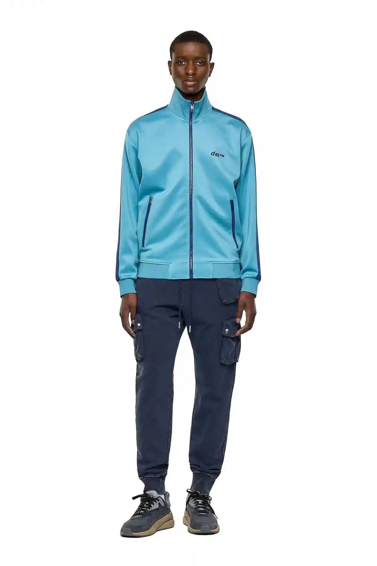 Blue Green Label track jacket in light scuba