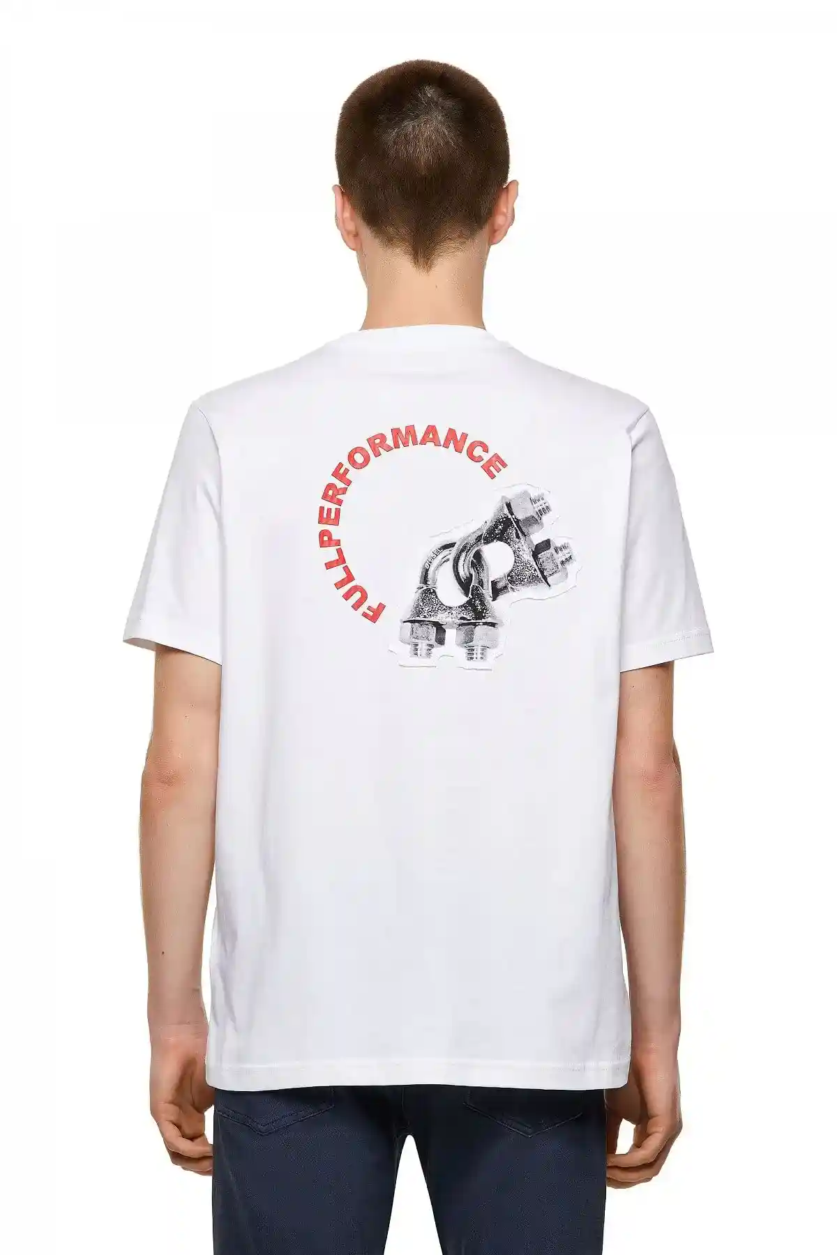 White Green Label T-shirt with printed patch