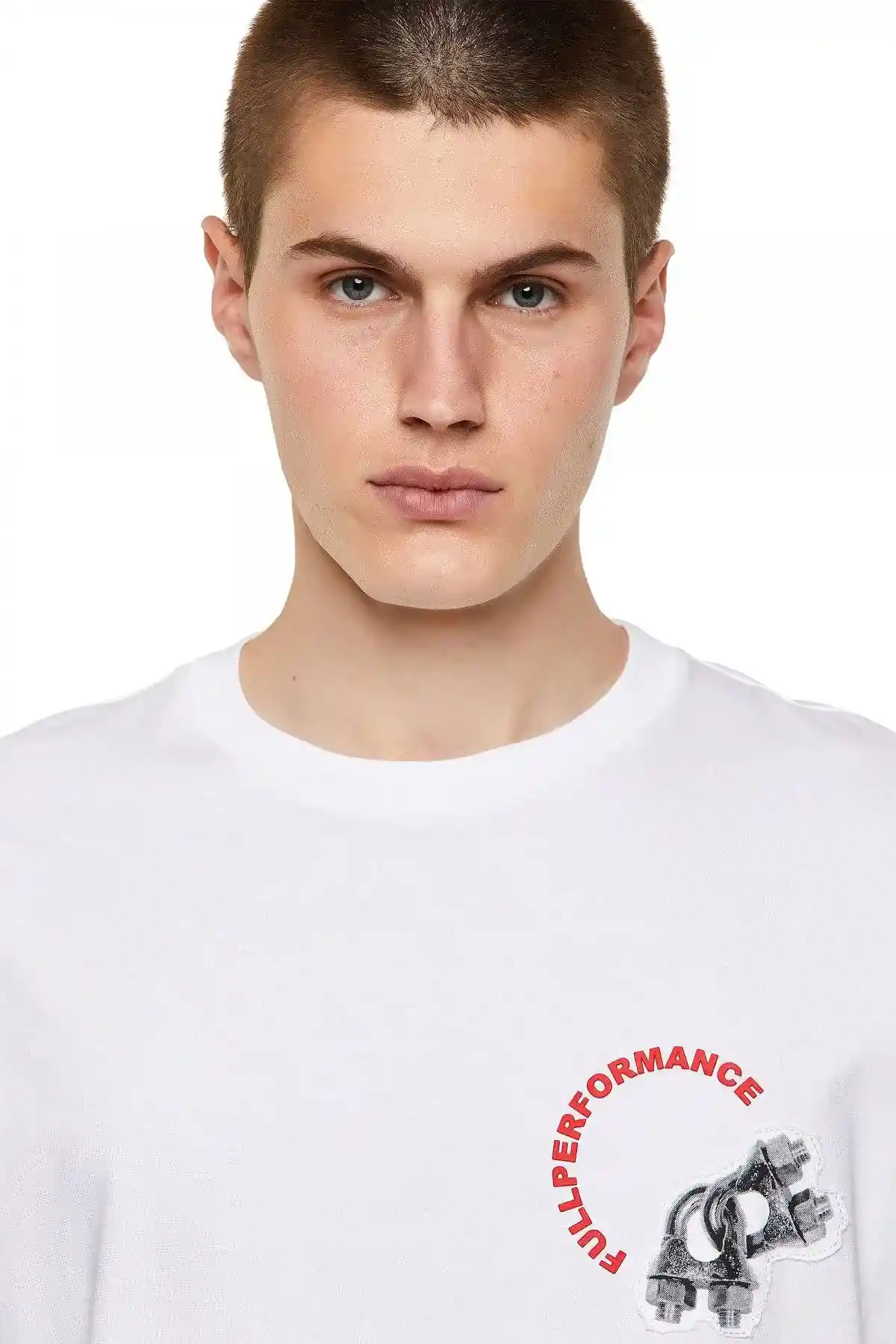White Green Label T-shirt with printed patch