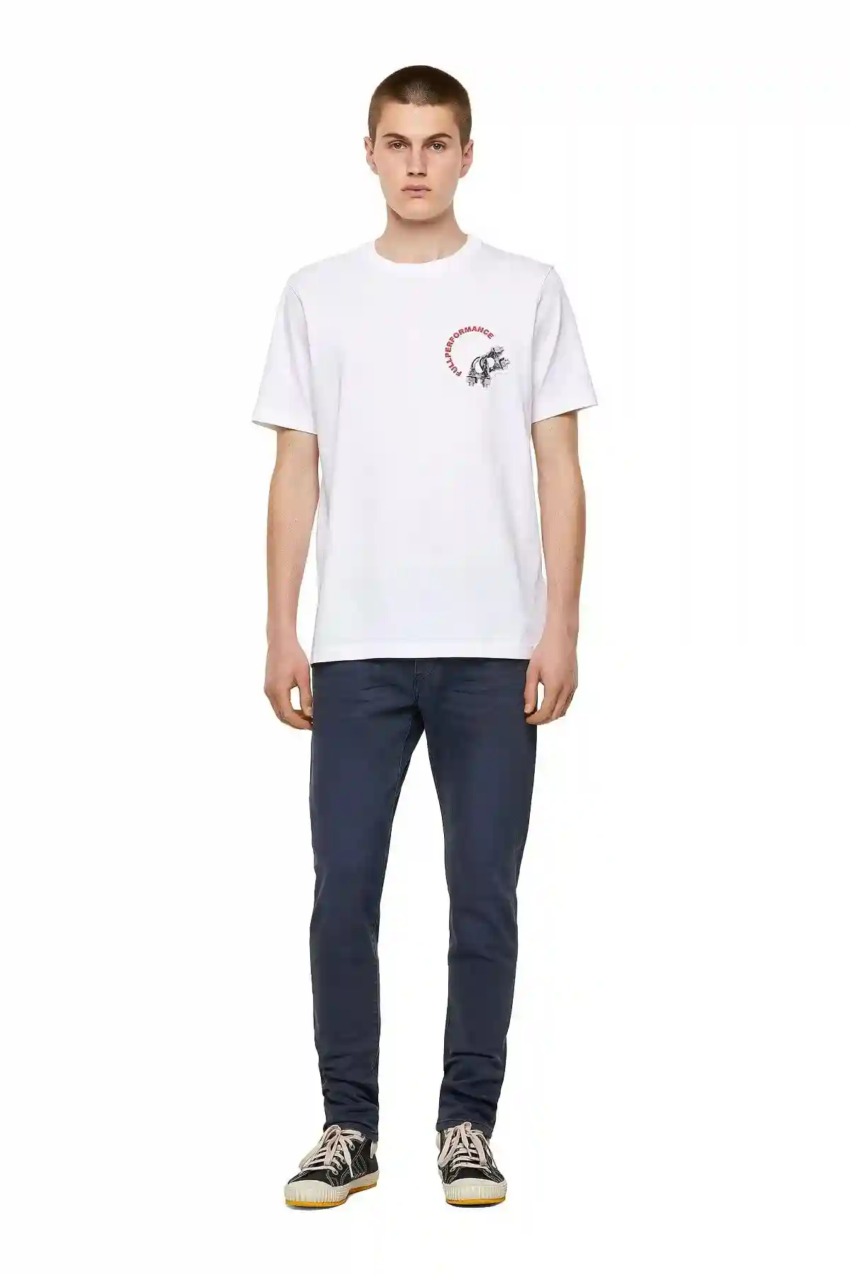 White Green Label T-shirt with printed patch