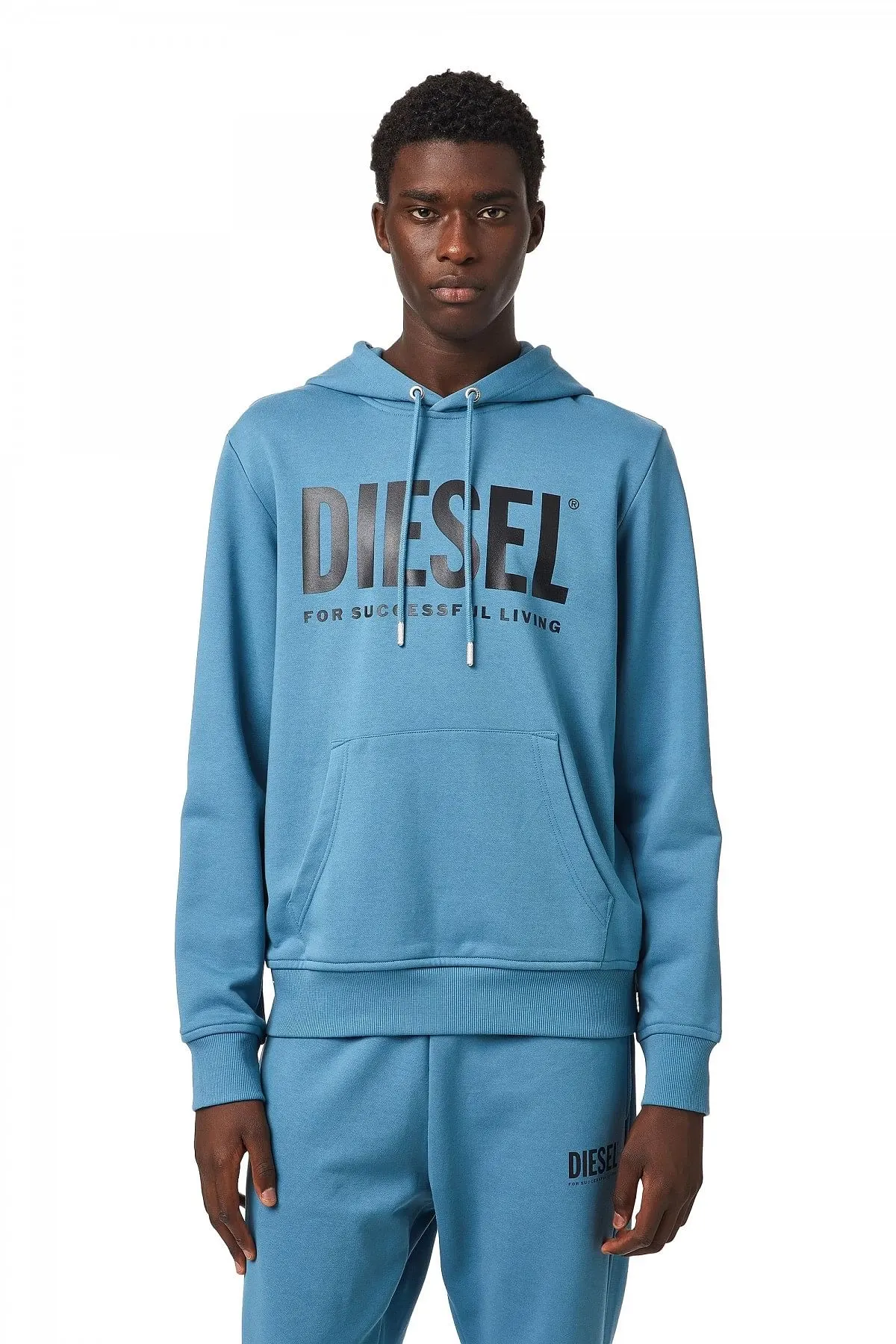 Blue Hoodie with logo print