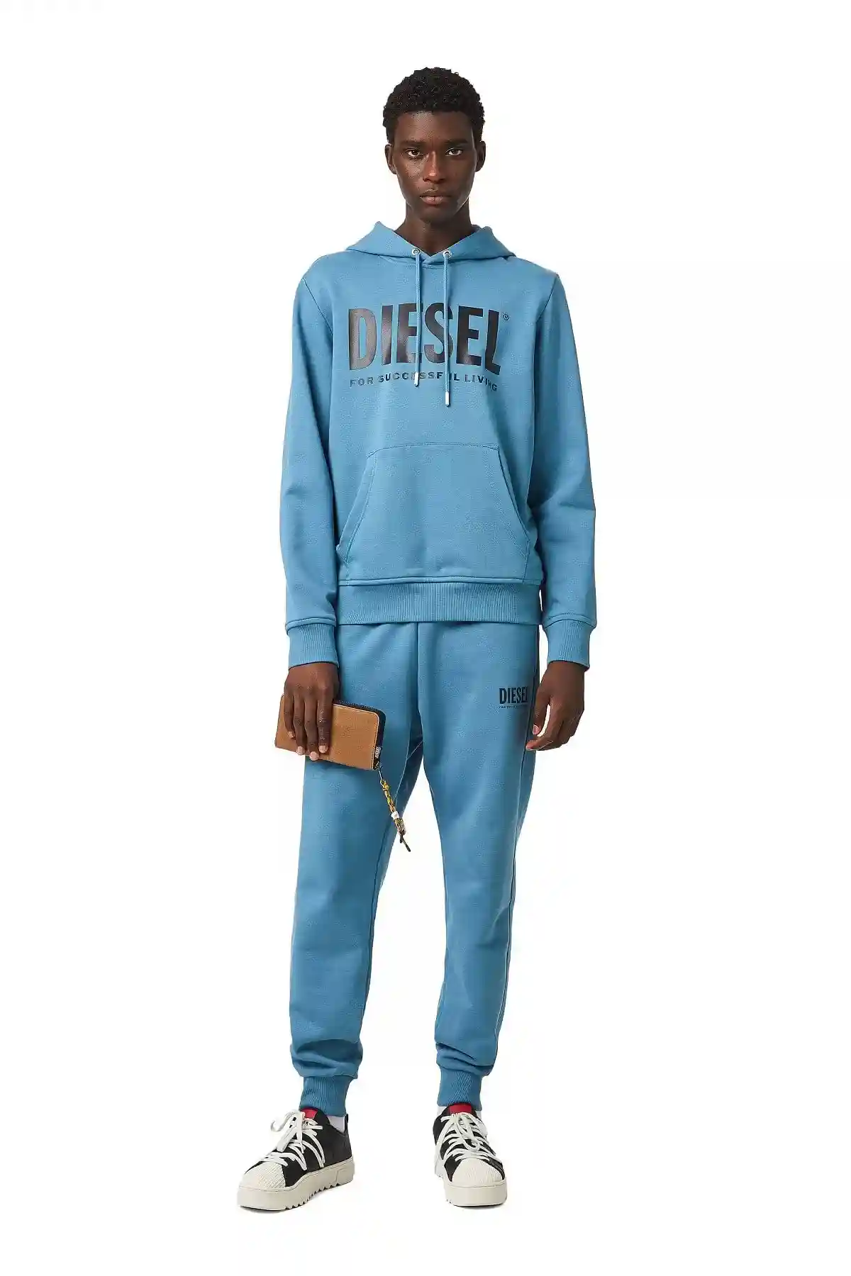 Blue Hoodie with logo print