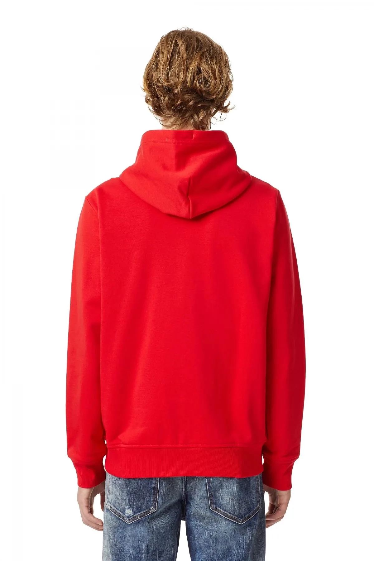Red Green Label zip hoodie with logo print
