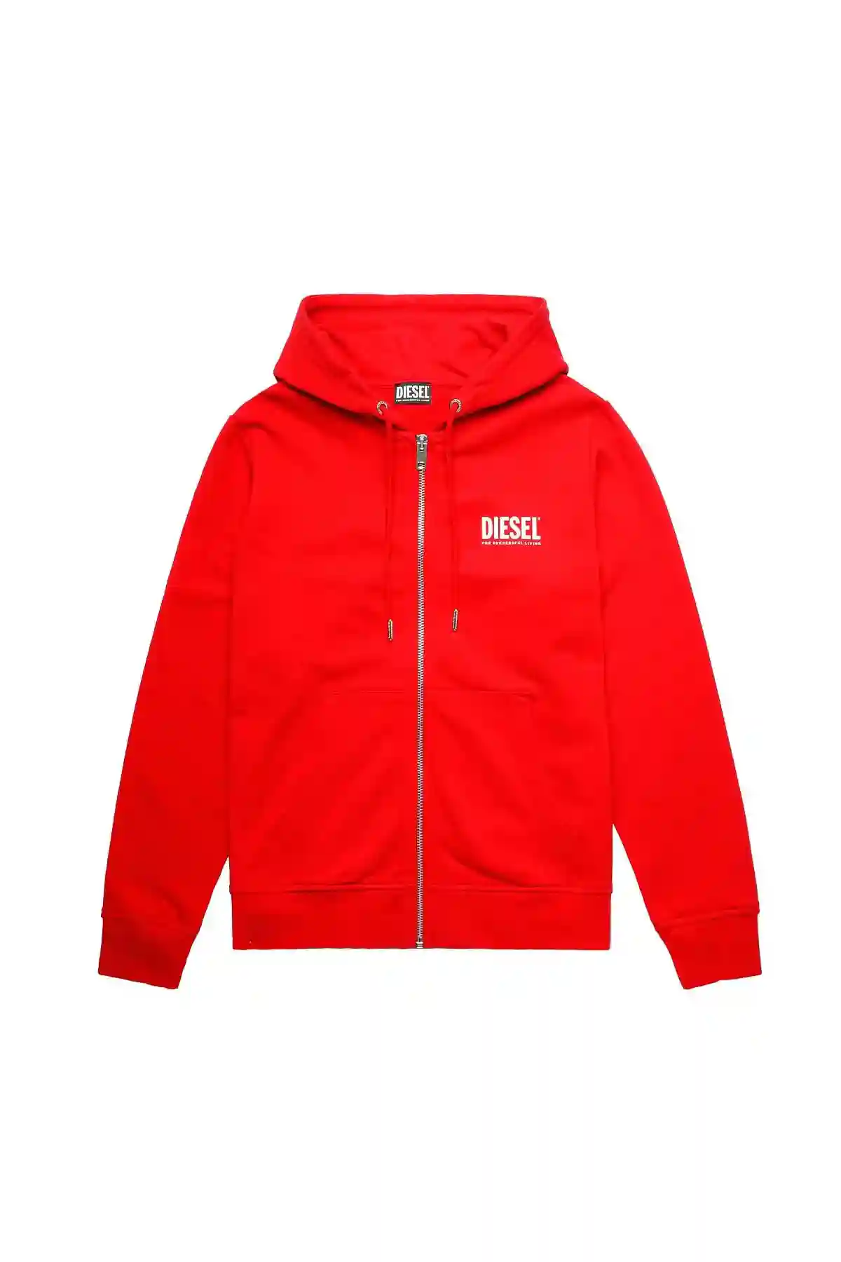 Red Green Label zip hoodie with logo print