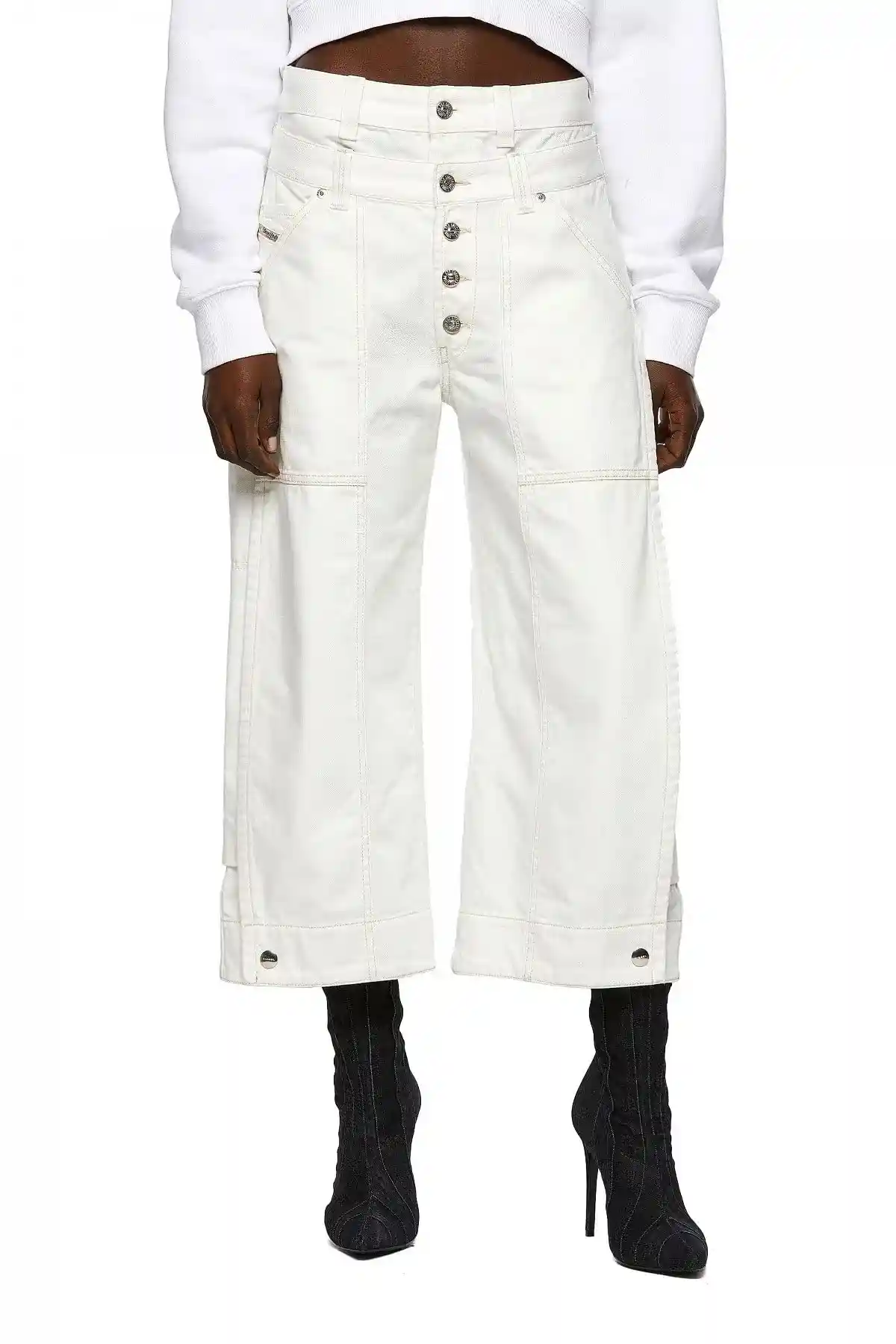 White Bootcut and Flare Jeans-D-Laly