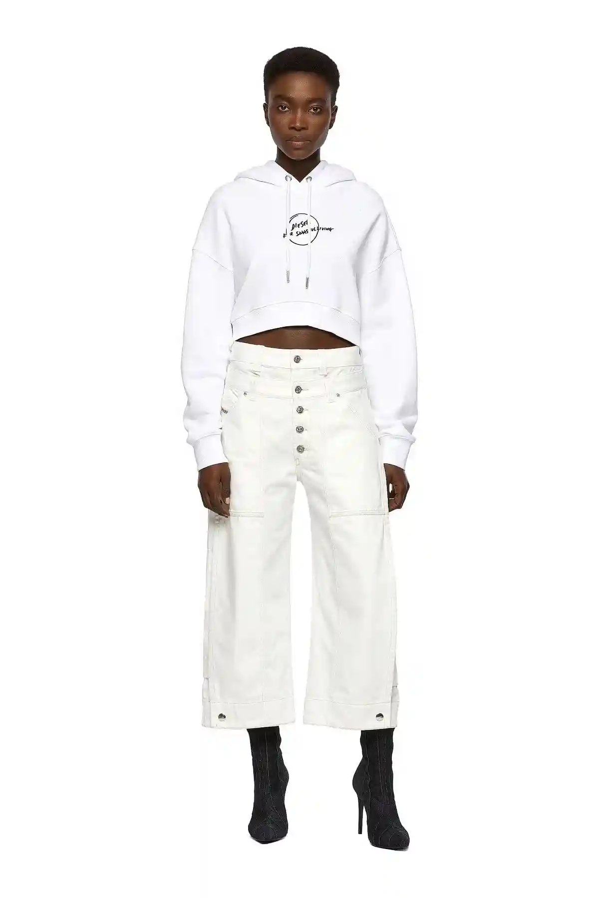 White flare3box分 White Bootcut and Flare Jeans-D-Laly