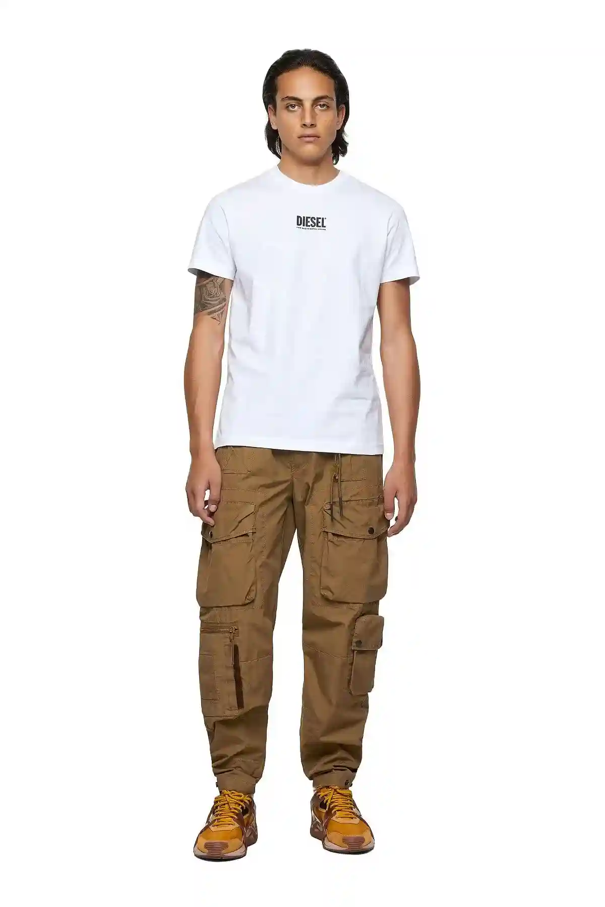 White Green Label T-shirt with small logo print