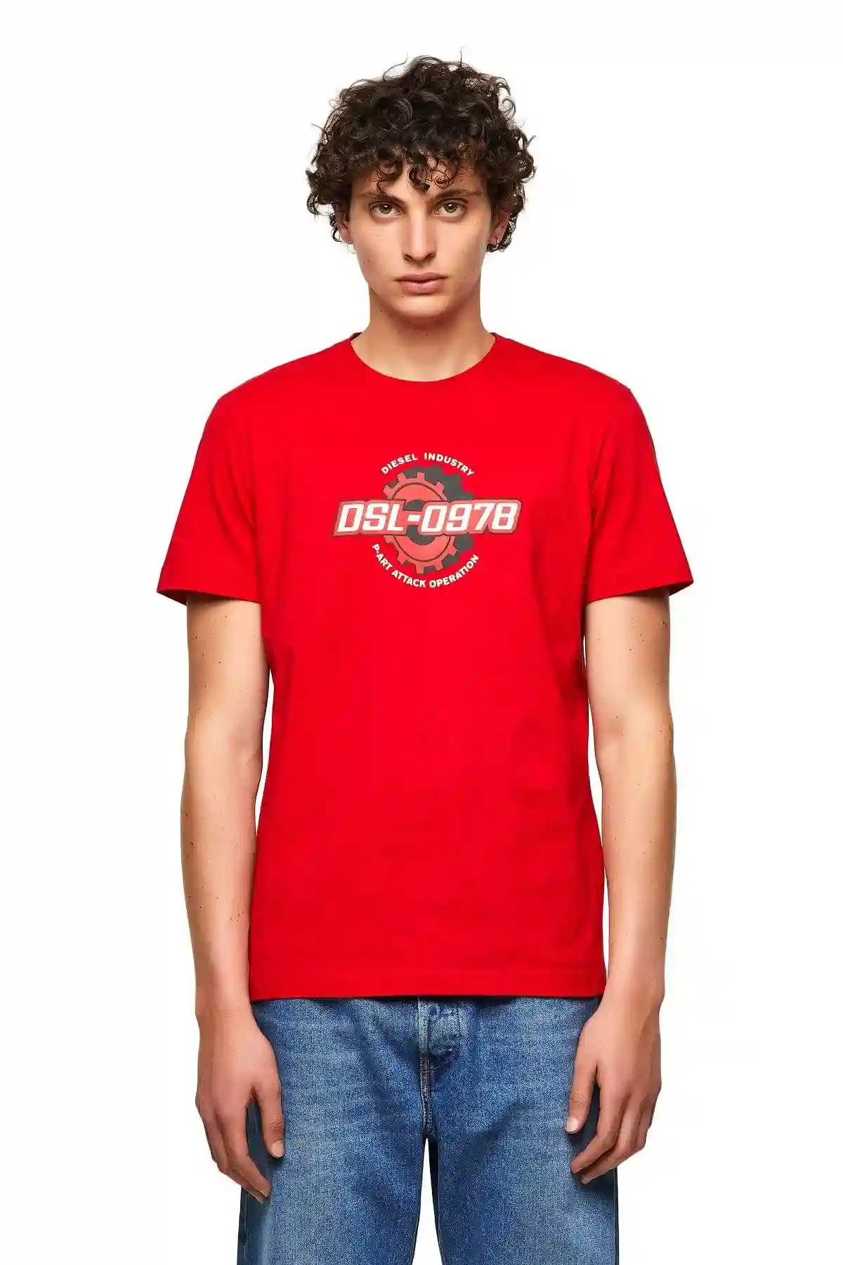 Red Green Label T-shirt with DSL-0978 print