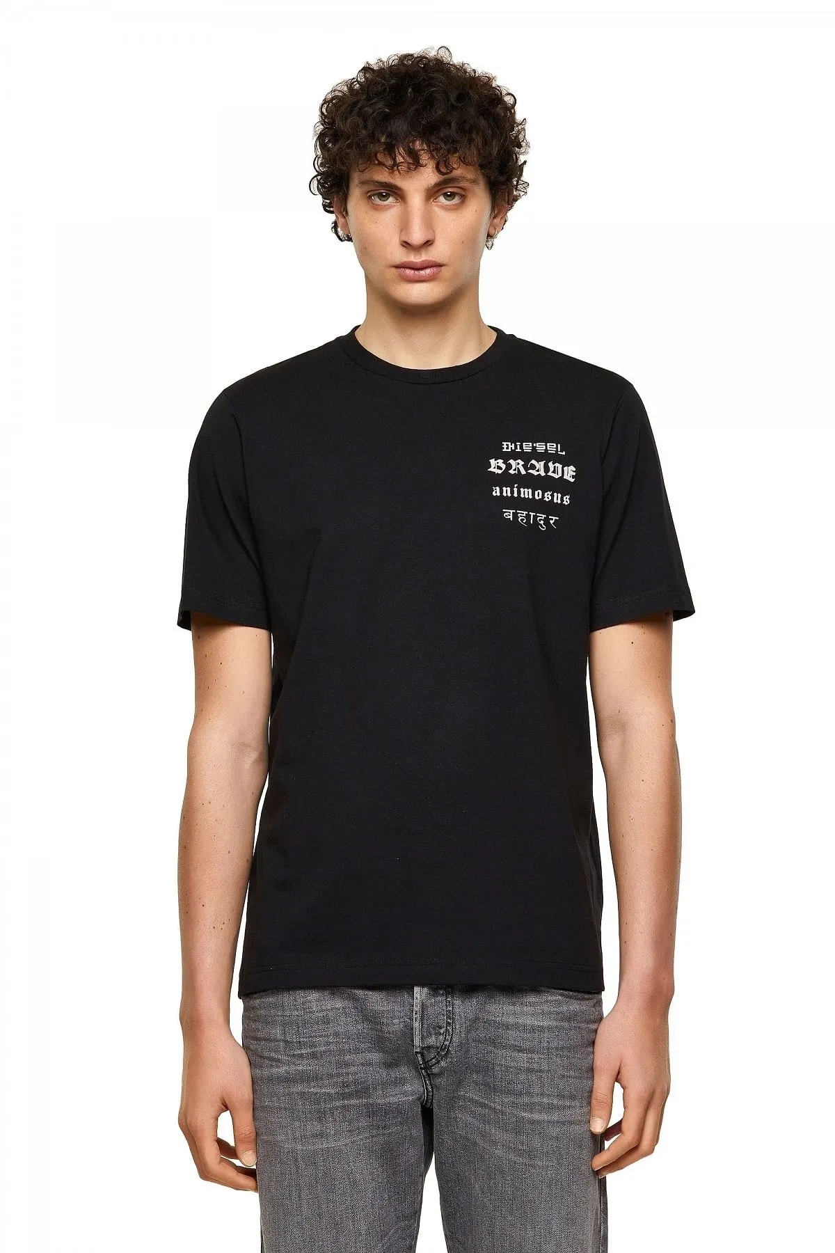 Black Green Label T-shirt with Brave print