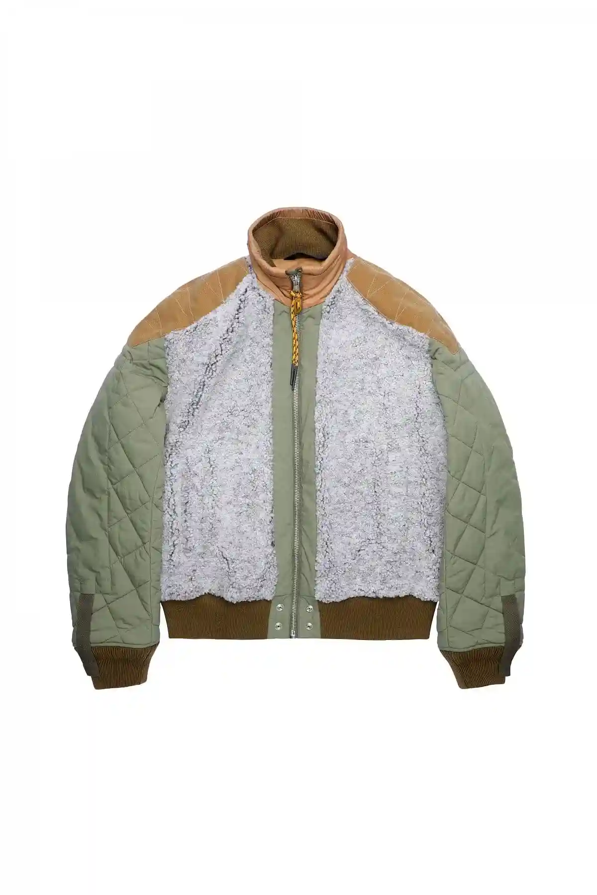 Green and Grey Panelled jacket in frosted fleece