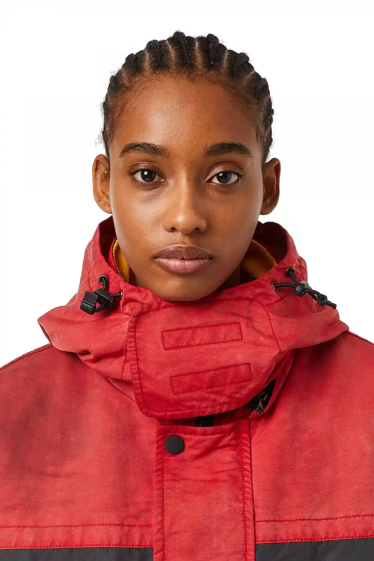 Red Jacket in compact cotton and microfibre