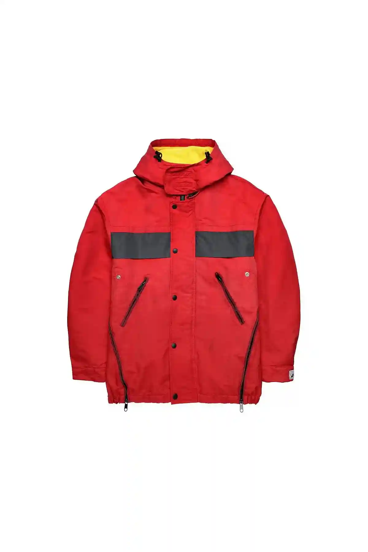 Red Jacket in compact cotton and microfibre