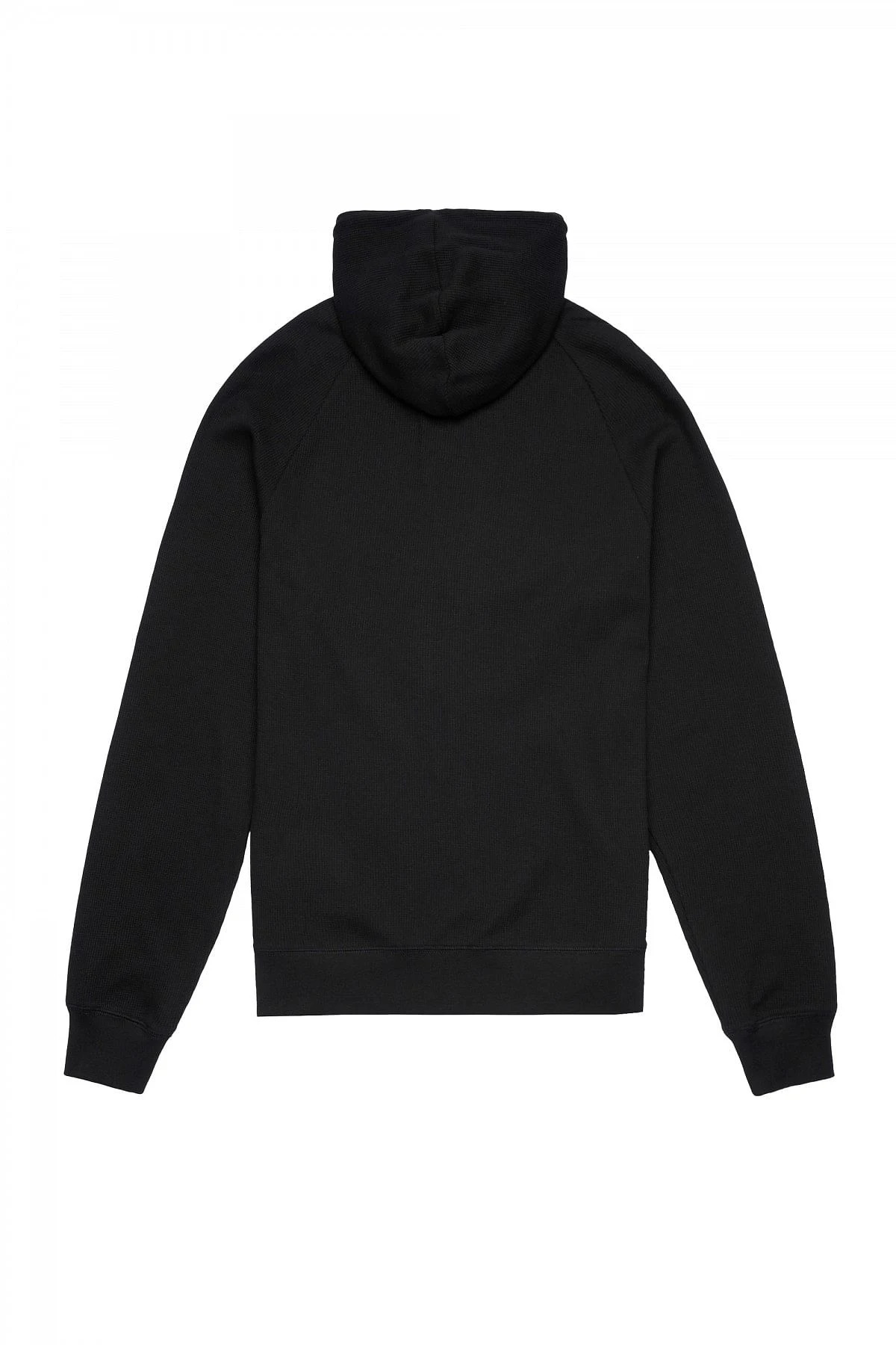 DIESEL waffle knit zip up hoodie サーマル Black Zip-up hoodie in waffle knit