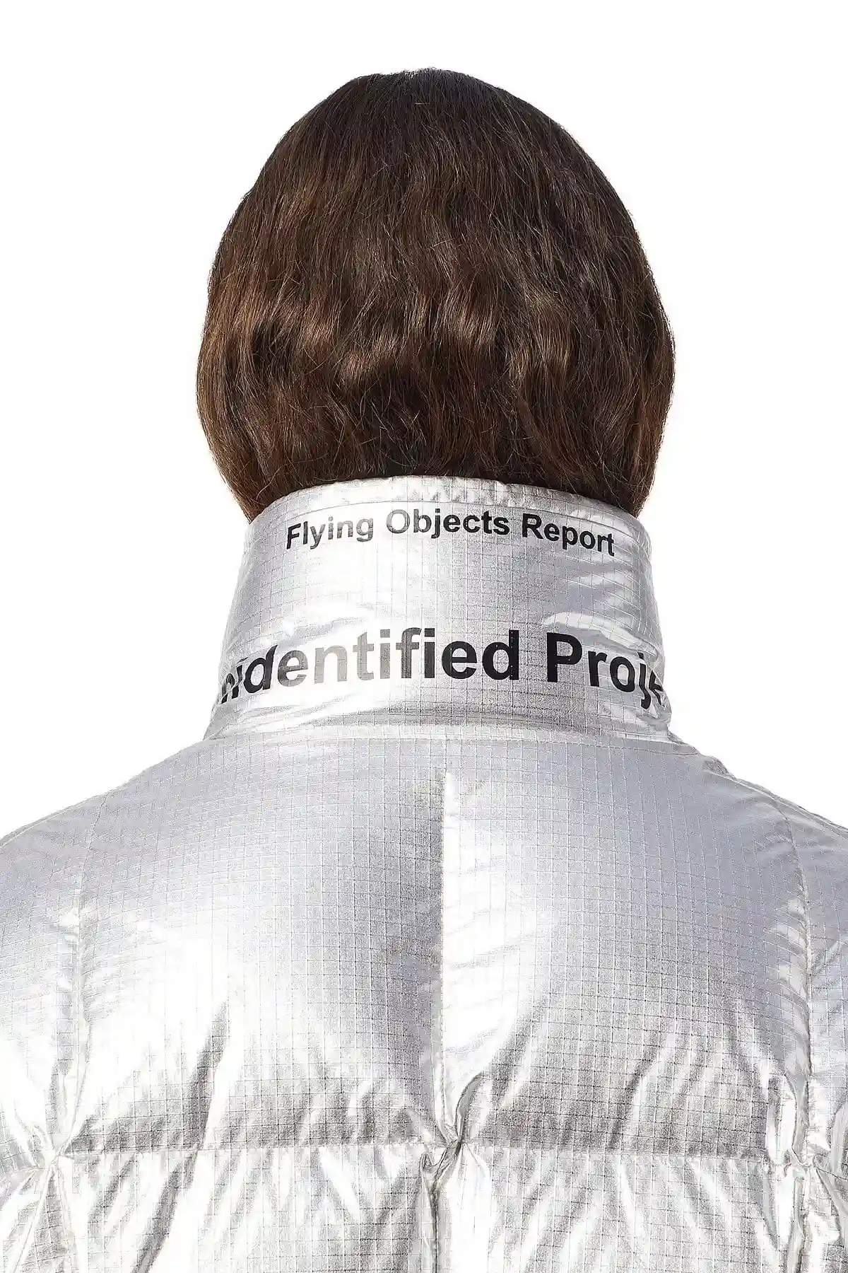 Silver Down jacket in metallic ripstop