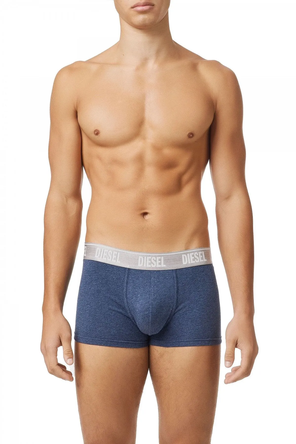 Blue Boxer briefs in mélange fabric