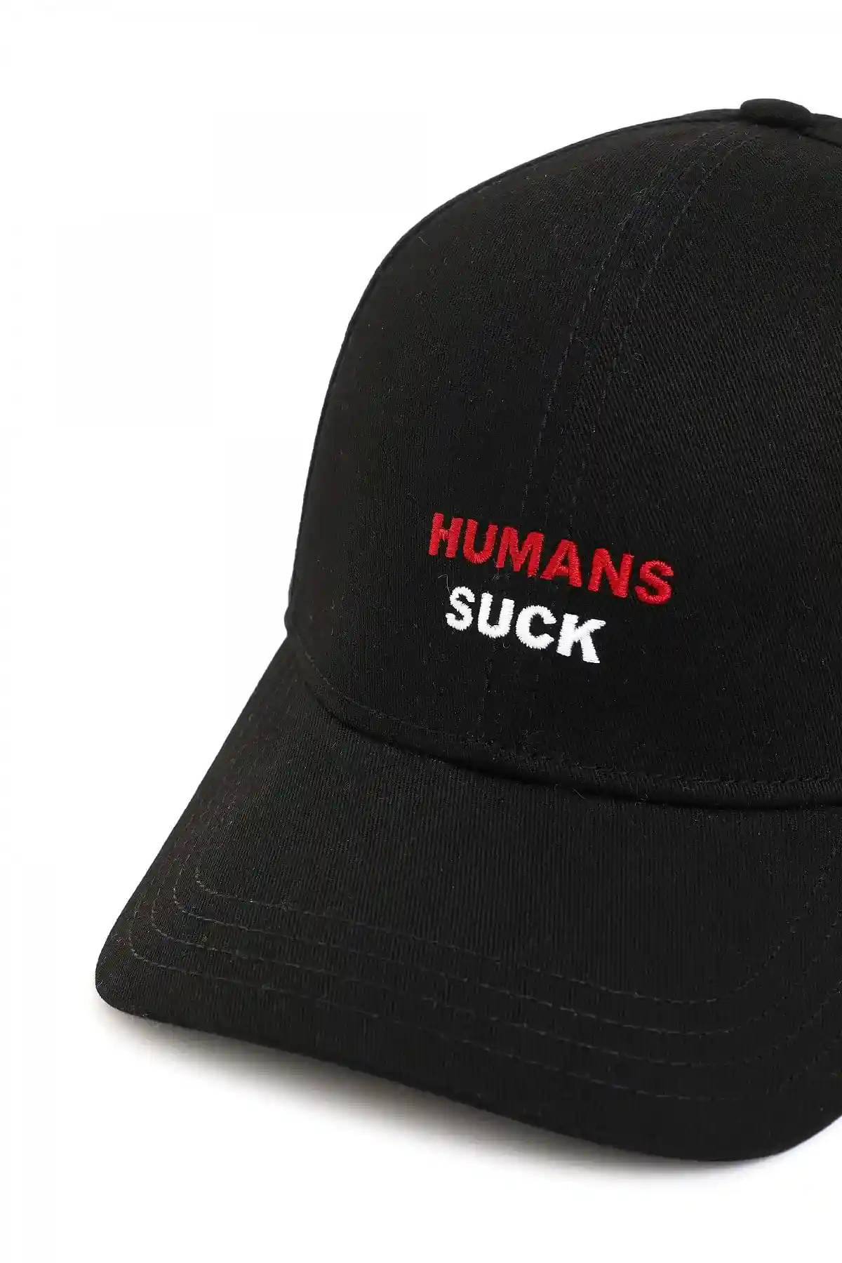 Black Baseball cap with Humans Suck lettering