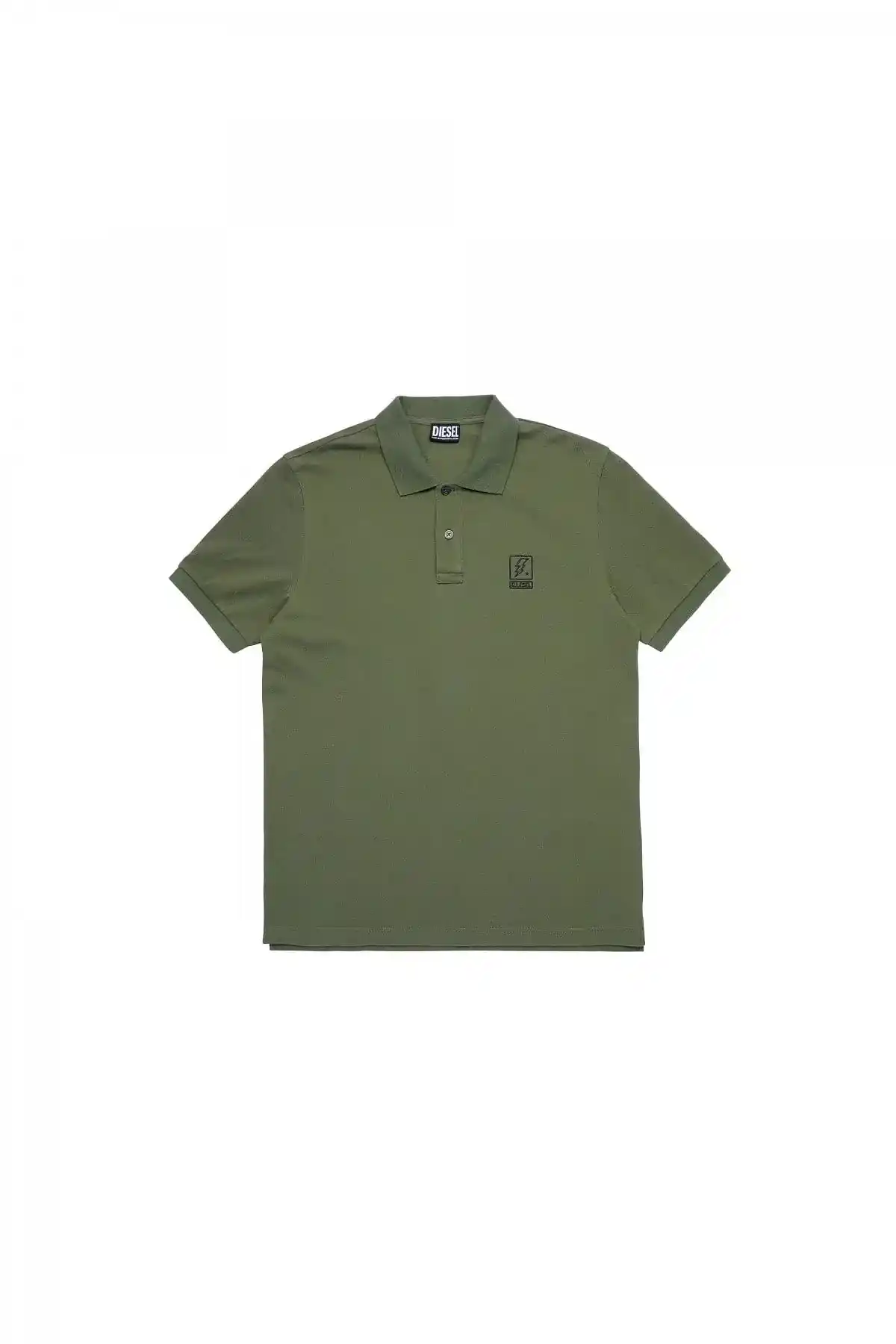 Green Polo shirt with lightning bolt logo