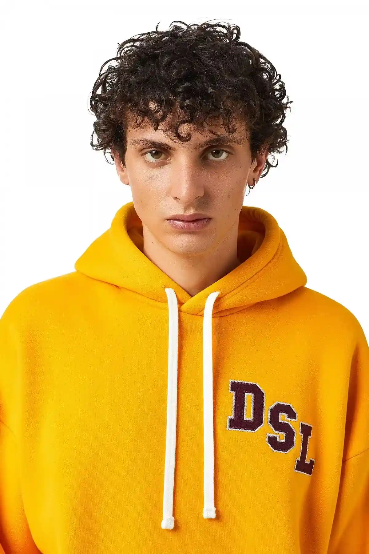 Yellow Hoodie with varsity felt patches
