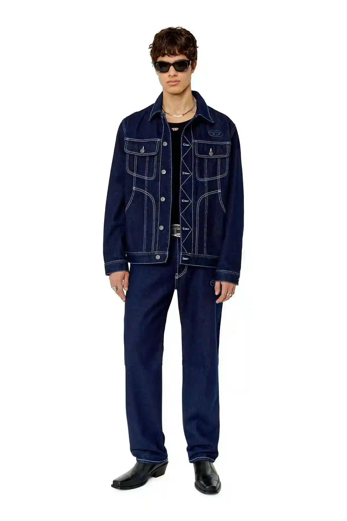 Blue Regular-fit trucker jacket