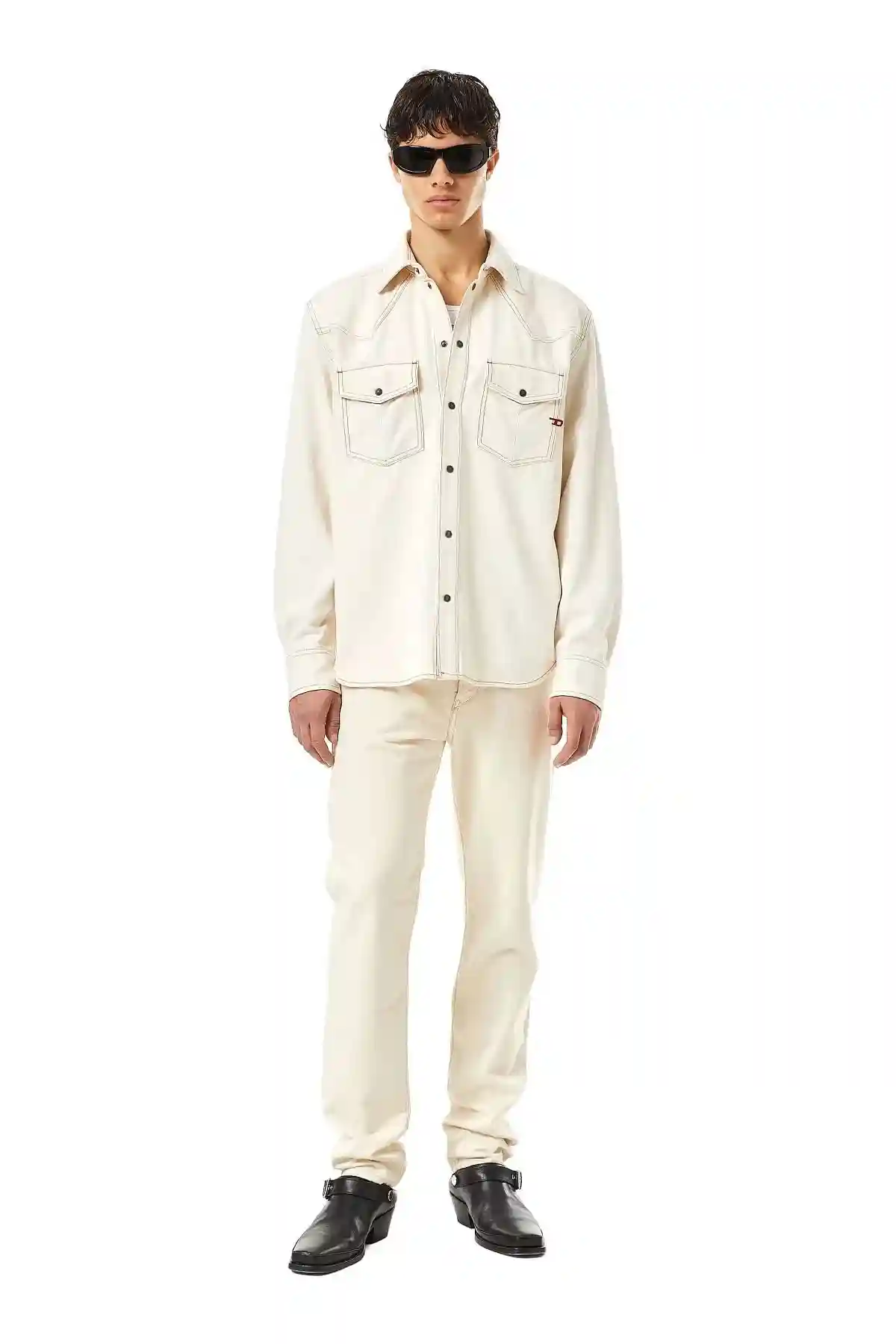 White Western shirt in denim