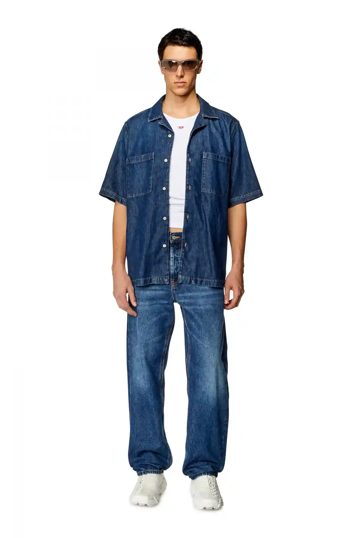 Dark Blue Bowling shirt in denim