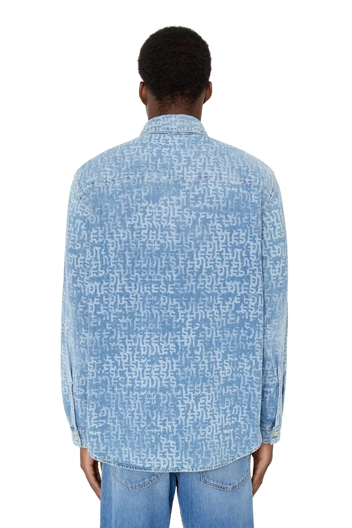 Blue Shirt in monogram-lasered denim