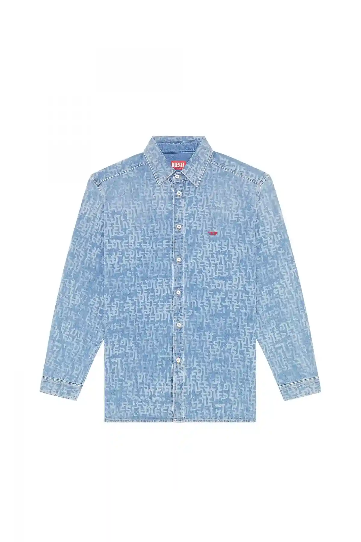 Blue Shirt in monogram-lasered denim
