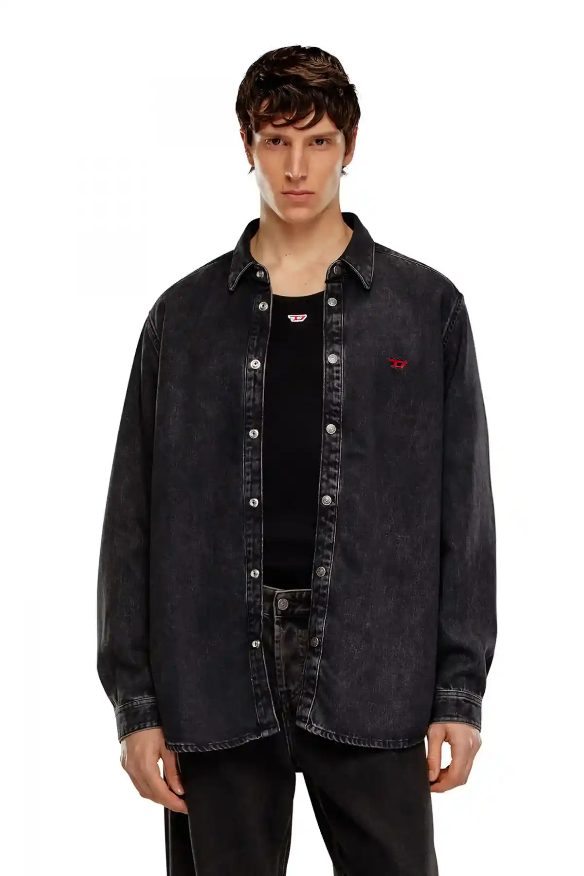 Black Shirt in Tencel denim