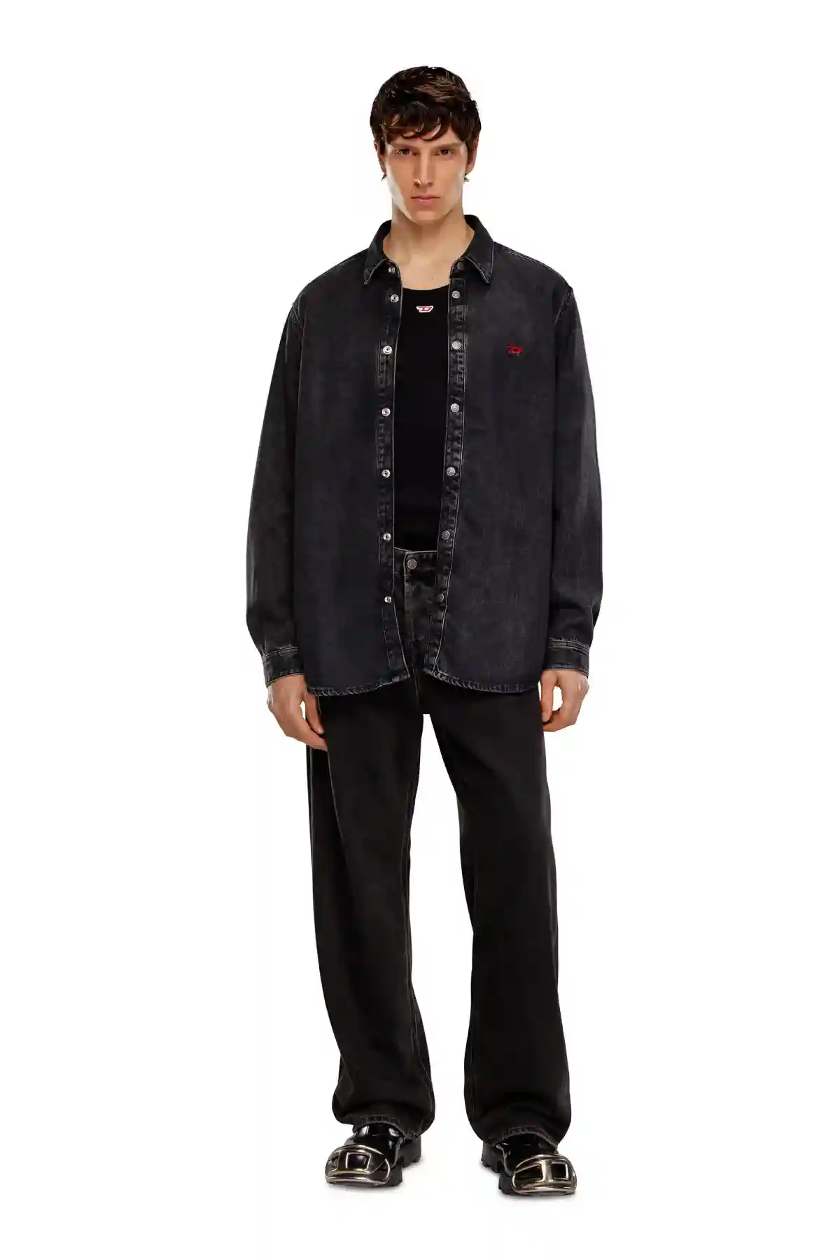 Black Shirt in Tencel denim