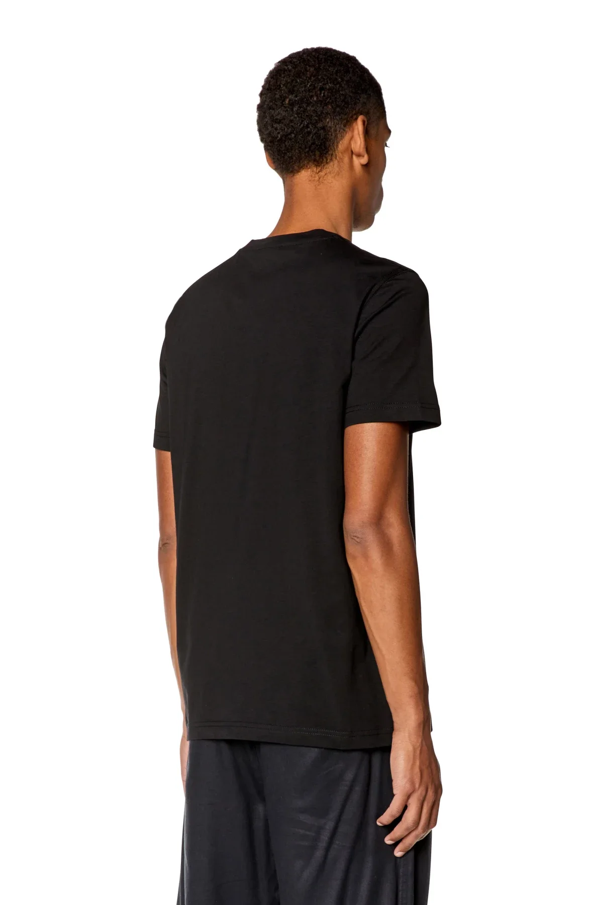 Black T-shirt with digital globe print