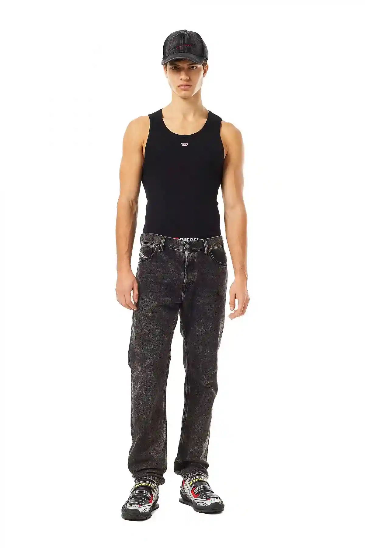Black and Dark Grey Straight Jeans-1995 D-Sark