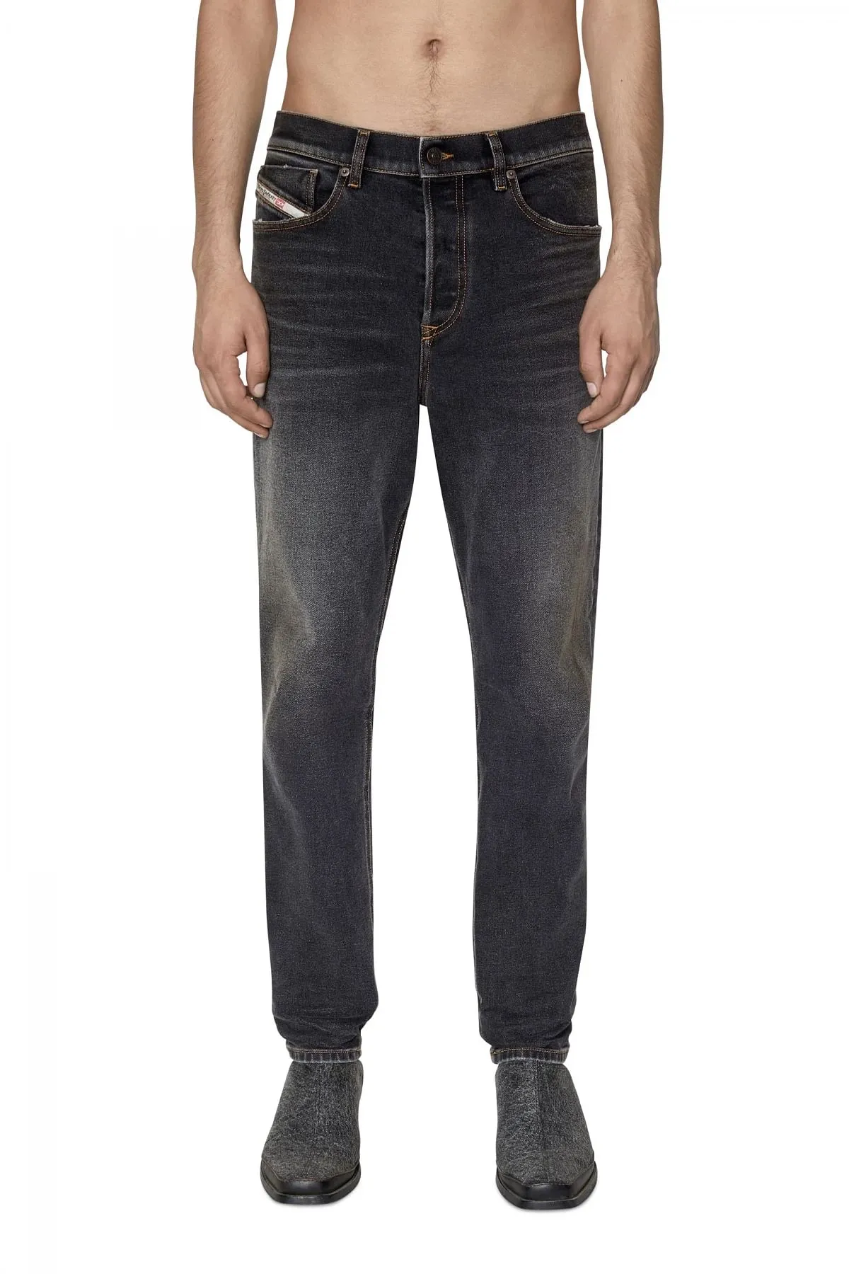 Black and Dark Grey Tapered fit Jeans-2005 D-Fining