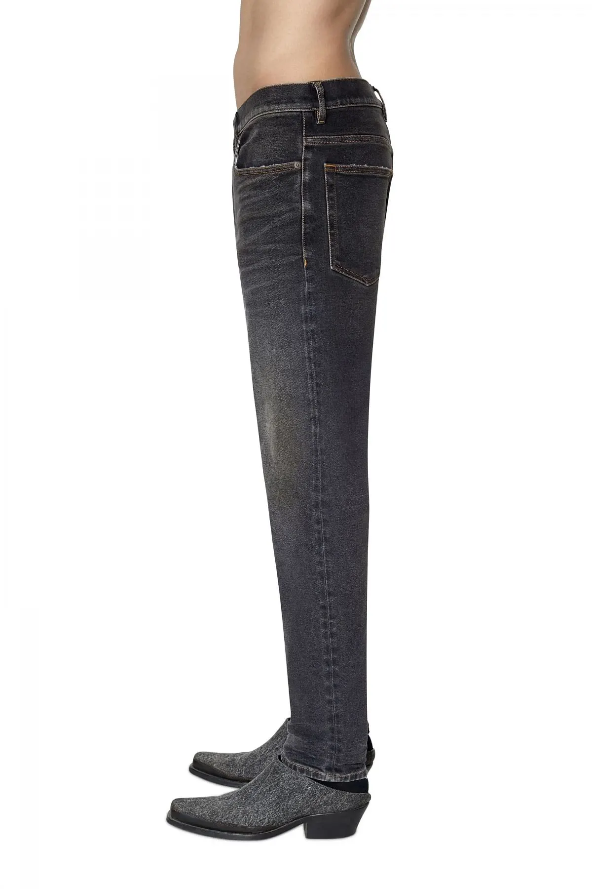 Black and Dark Grey Tapered fit Jeans-2005 D-Fining