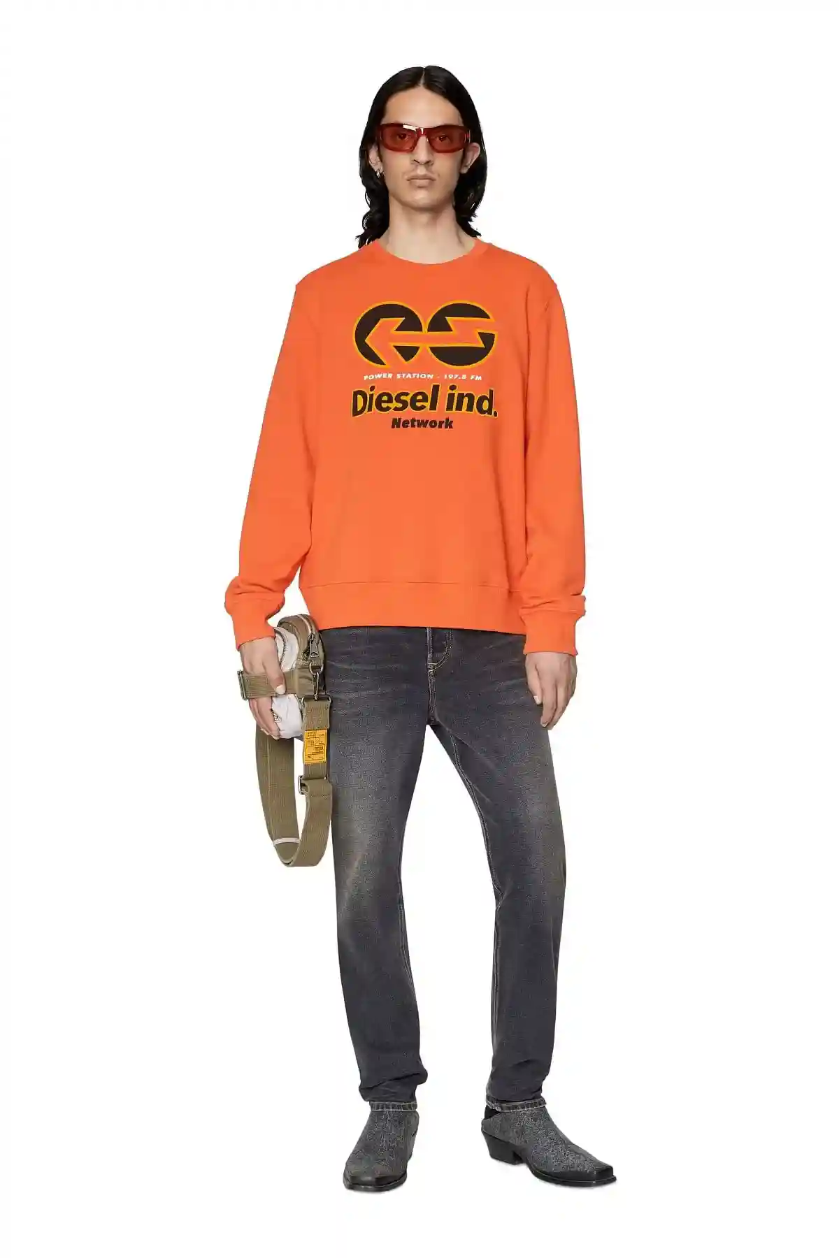 Black and Dark Grey Tapered fit Jeans-2005 D-Fining