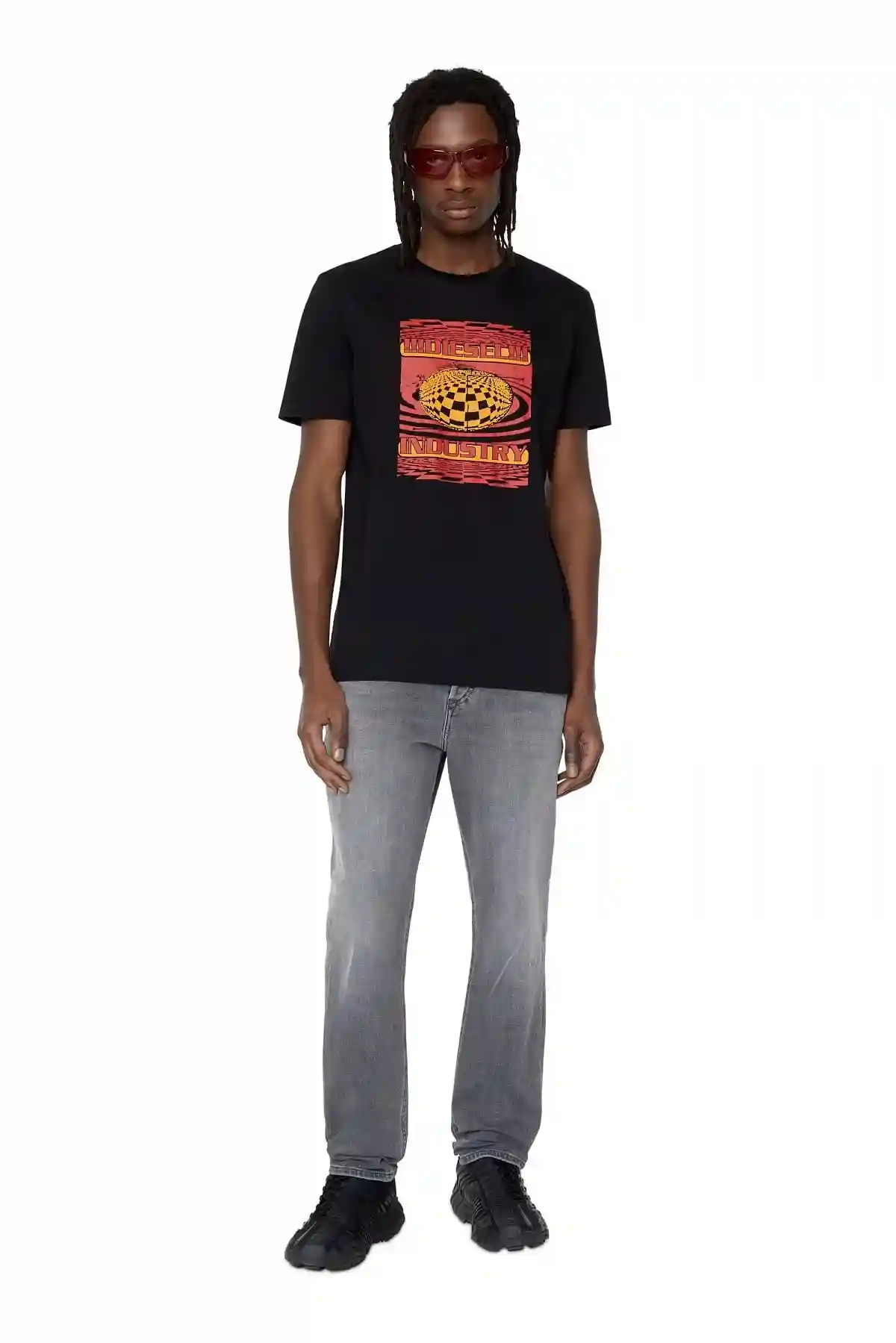 Black and Dark Grey Tapered fit Jeans-2005 D-Fining