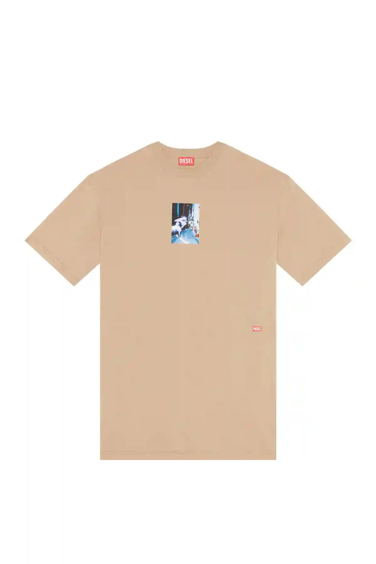 Beige T-shirt with photo prints