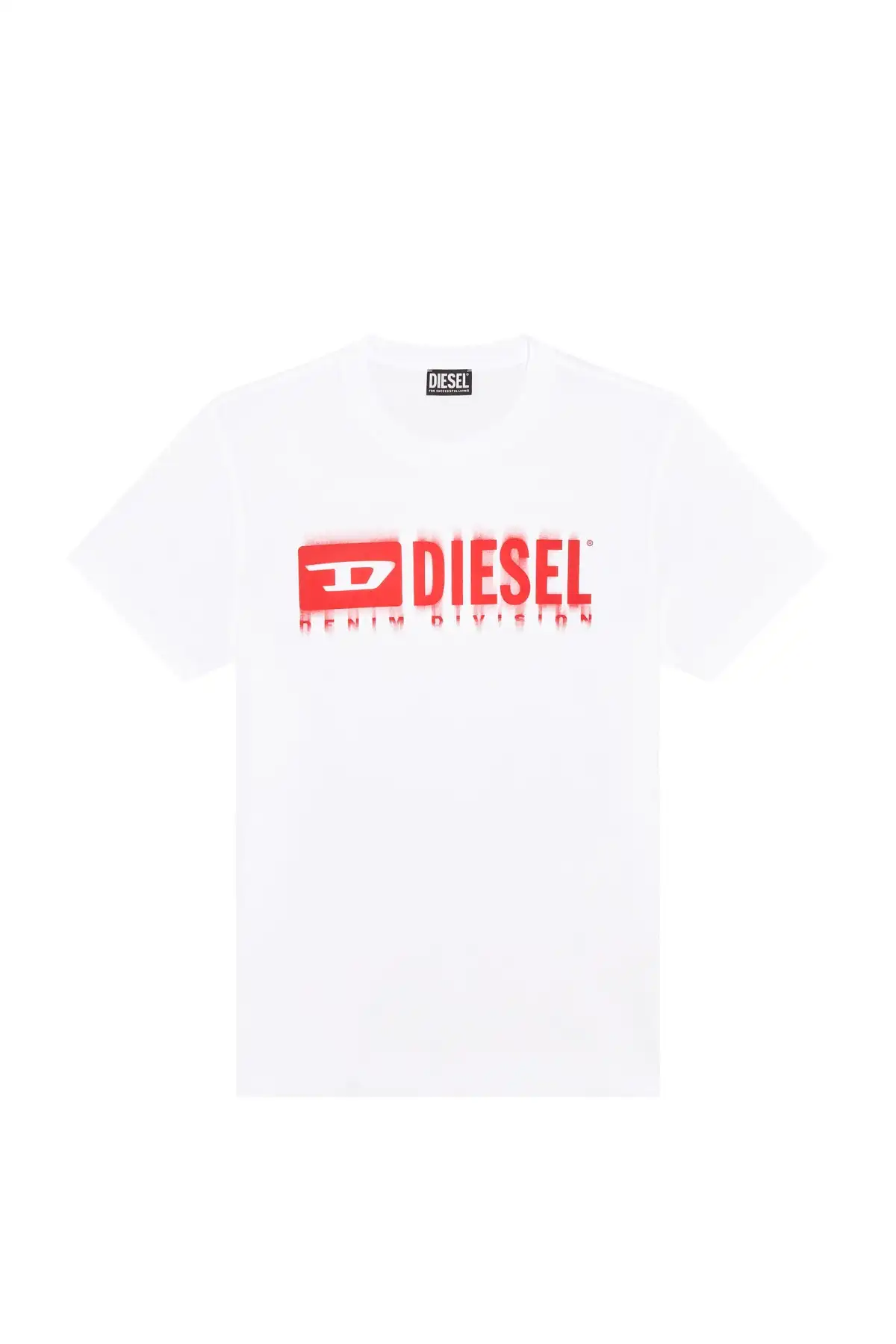 White T-shirt with smudged logo print