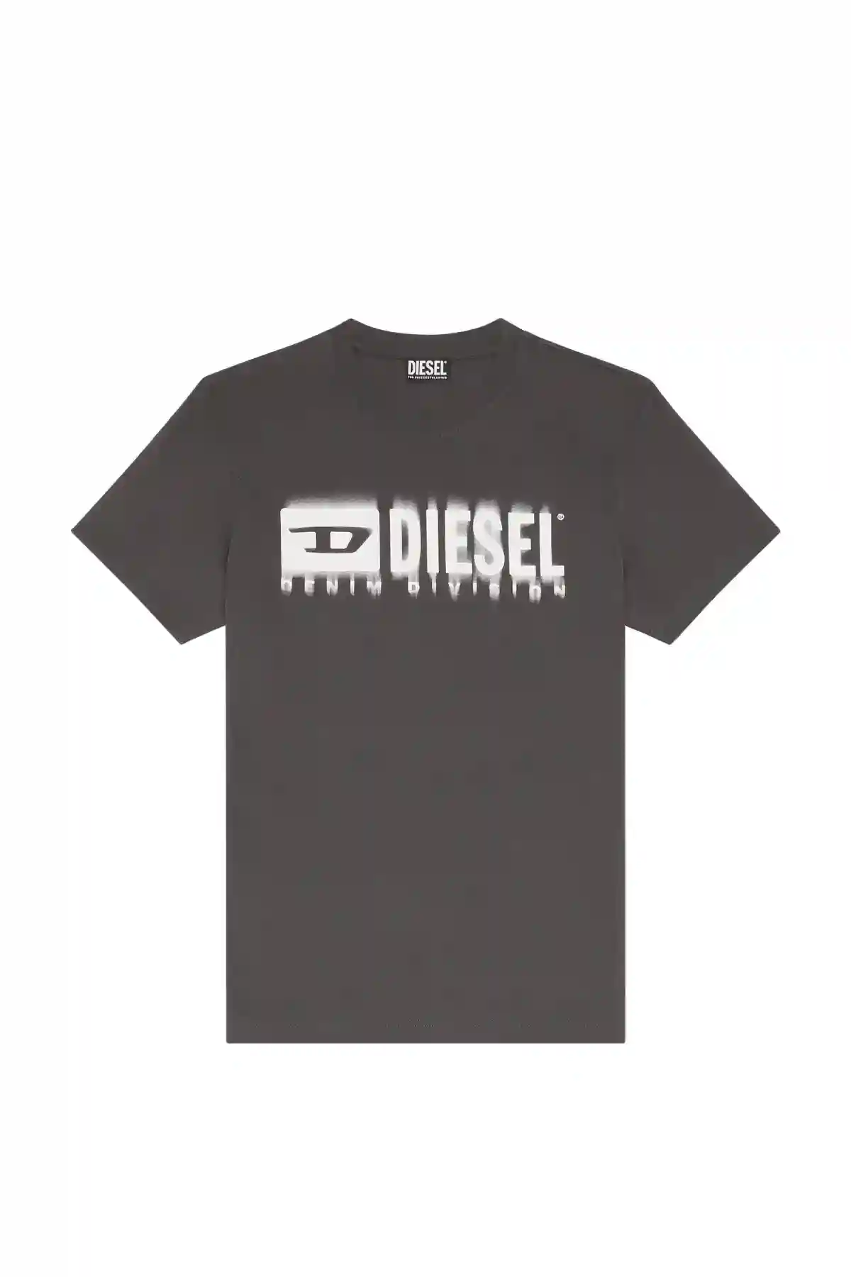 Grey T-shirt with smudged logo print